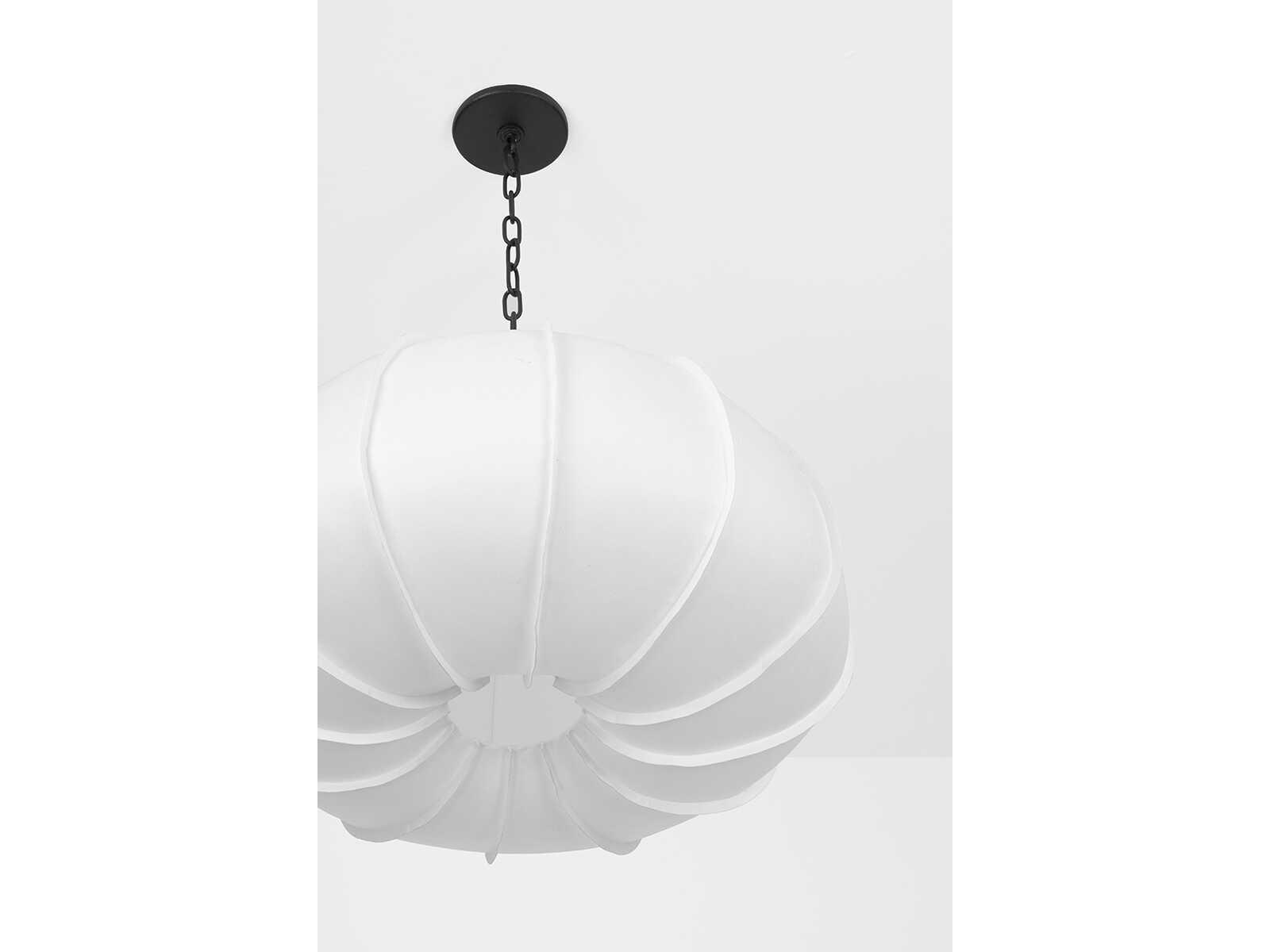 Troy Lighting Bayu 1-Light Forged Iron White Round Pendant