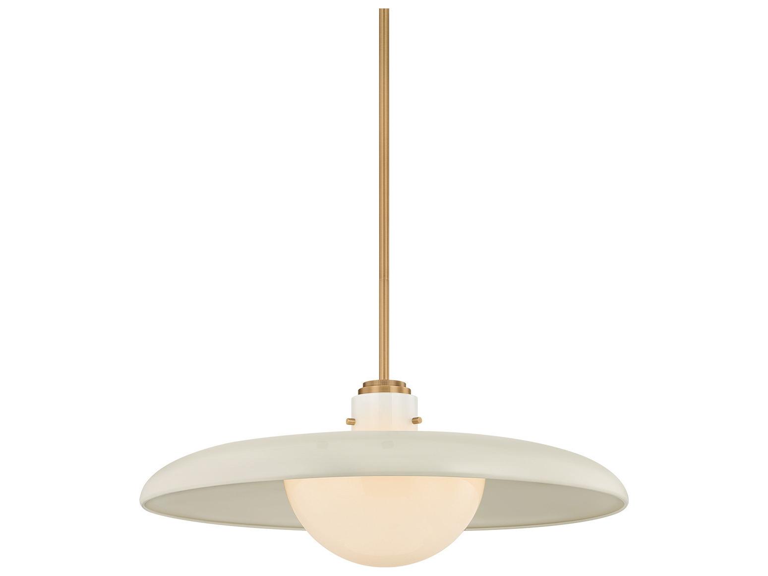 Troy Lighting Gustavo 1-Light Off White Bowl Round Pendant