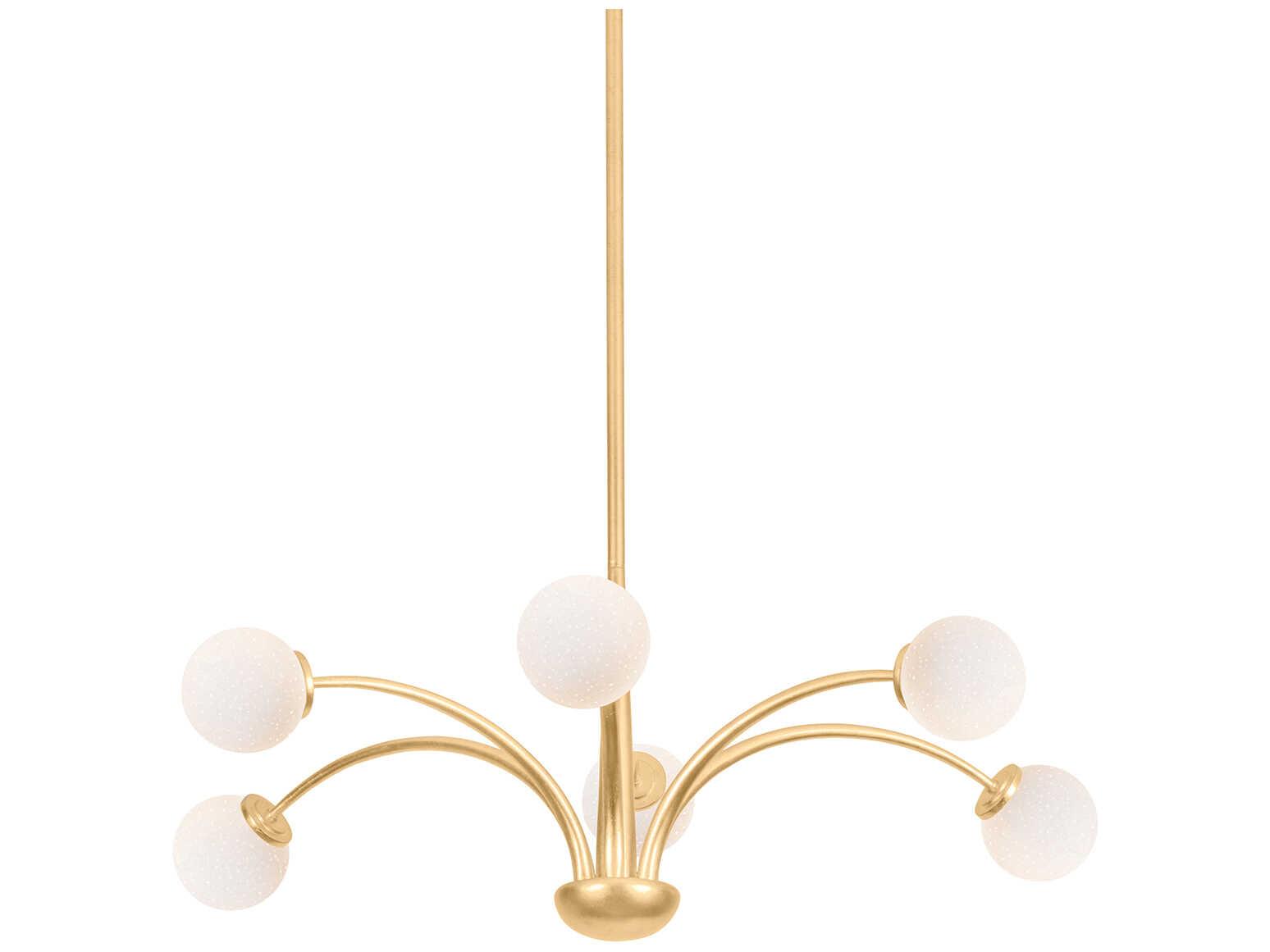 Troy Lighting Orinda 6-Light Vintage Gold Leaf Globe Chandelier