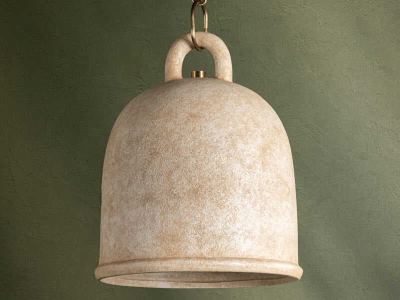 Troy Lighting Relic 1-Light Patina Brass Bell Mini Pendant