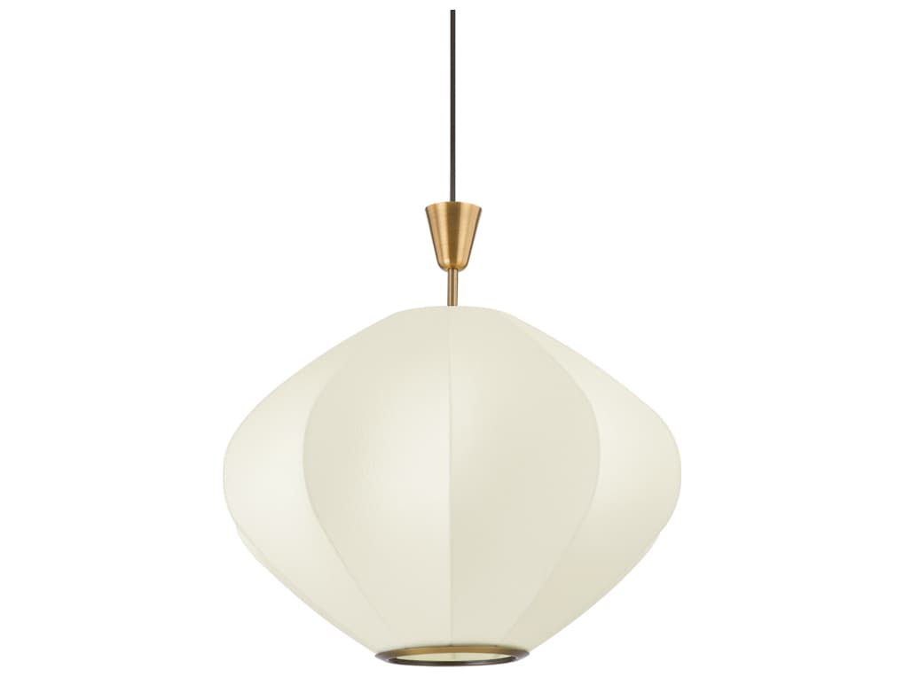 Troy Lighting Arden 1-Light Patina Brass White Lantern Pendant