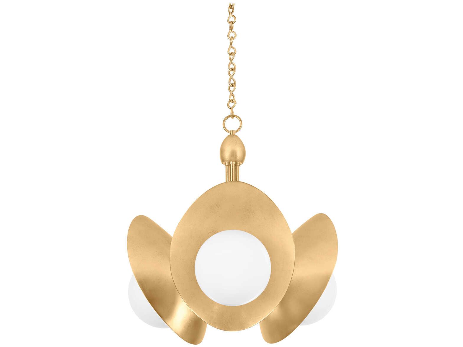 Troy Lighting Olson 3-Light Vintage Gold Leaf Globe Chandelier