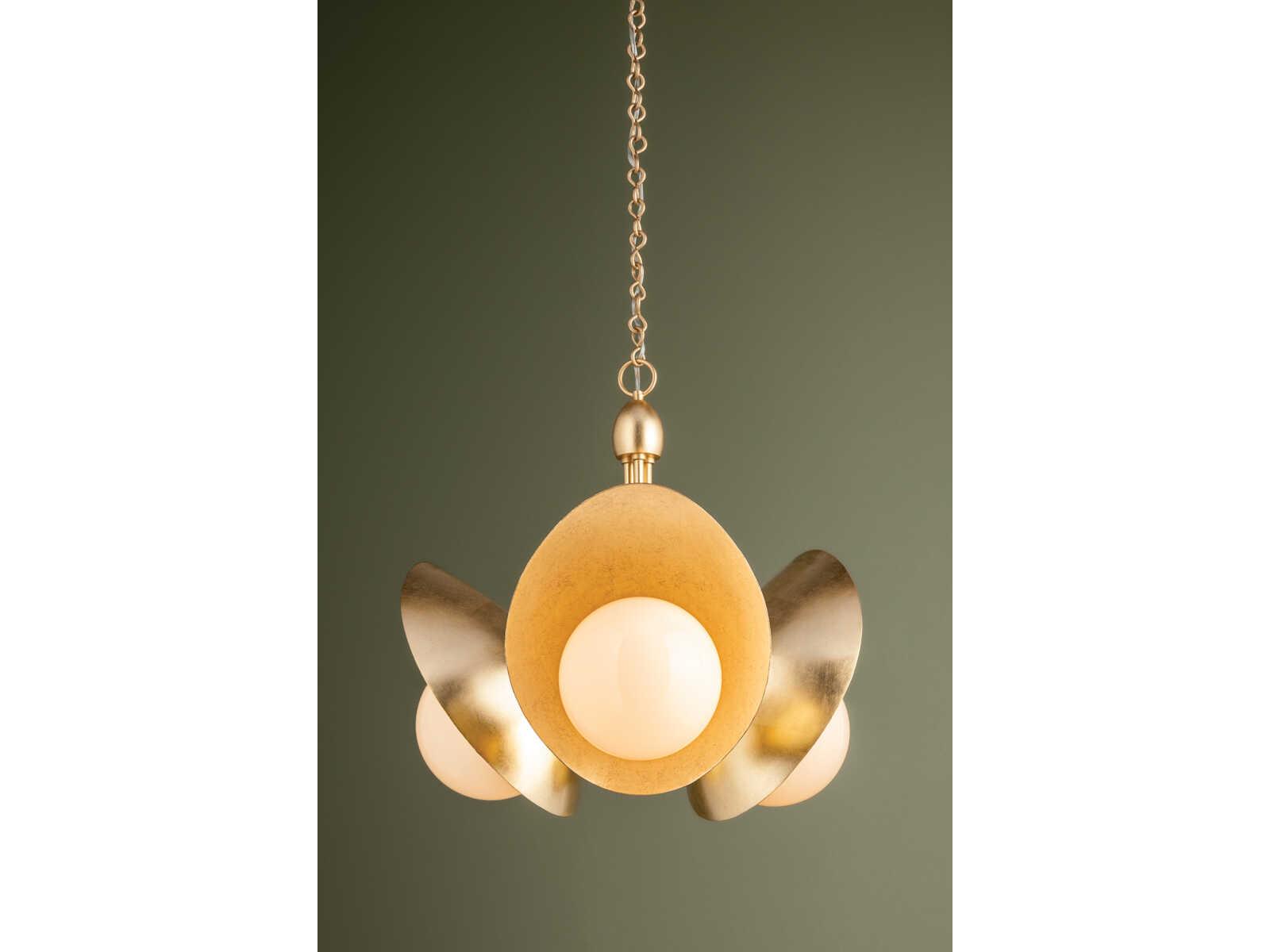 Troy Lighting Olson 3-Light Vintage Gold Leaf Globe Chandelier