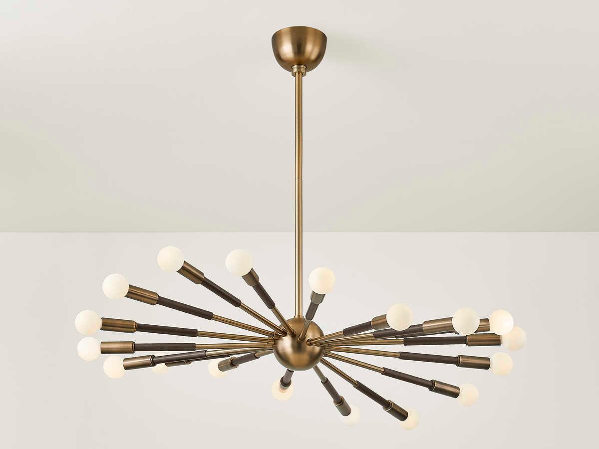 Troy Lighting Obie 18-Light Patina Brass Bronze Sputnik Chandelier