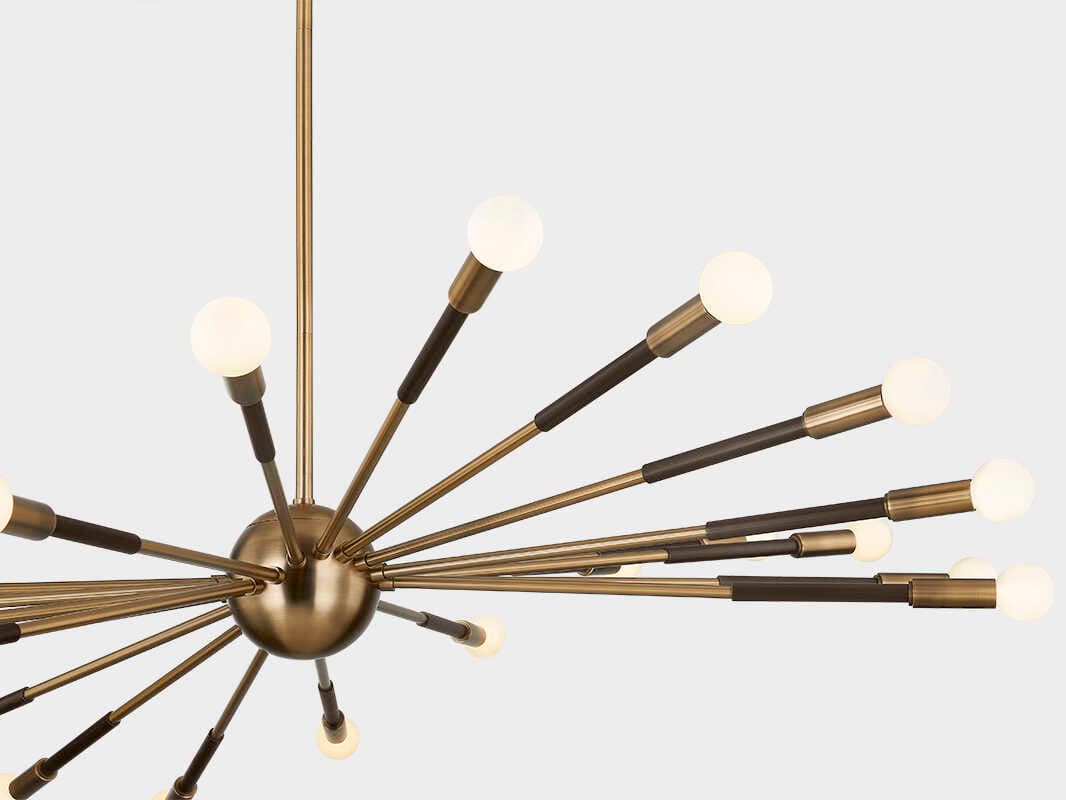 Troy Lighting Obie 22-Light Patina Brass Bronze Sputnik Chandelier