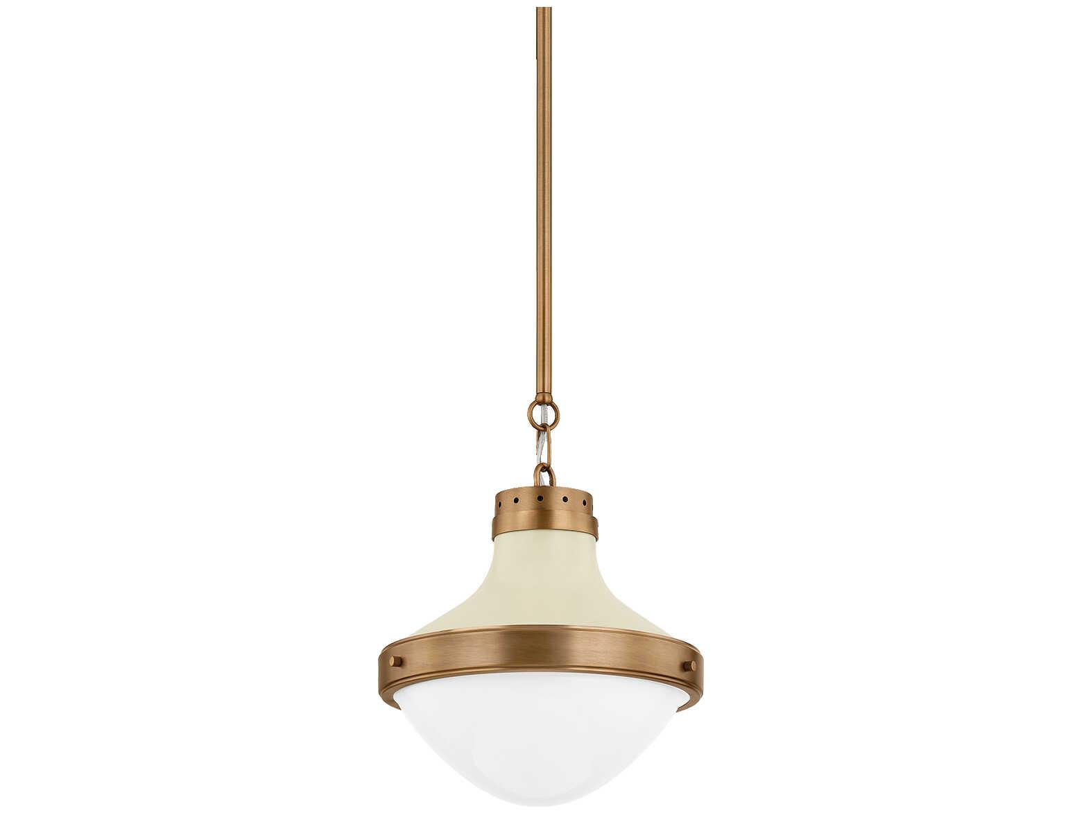 Troy Lighting Maxton 1-Light Patina Brass Soft Sand Bowl Pendant