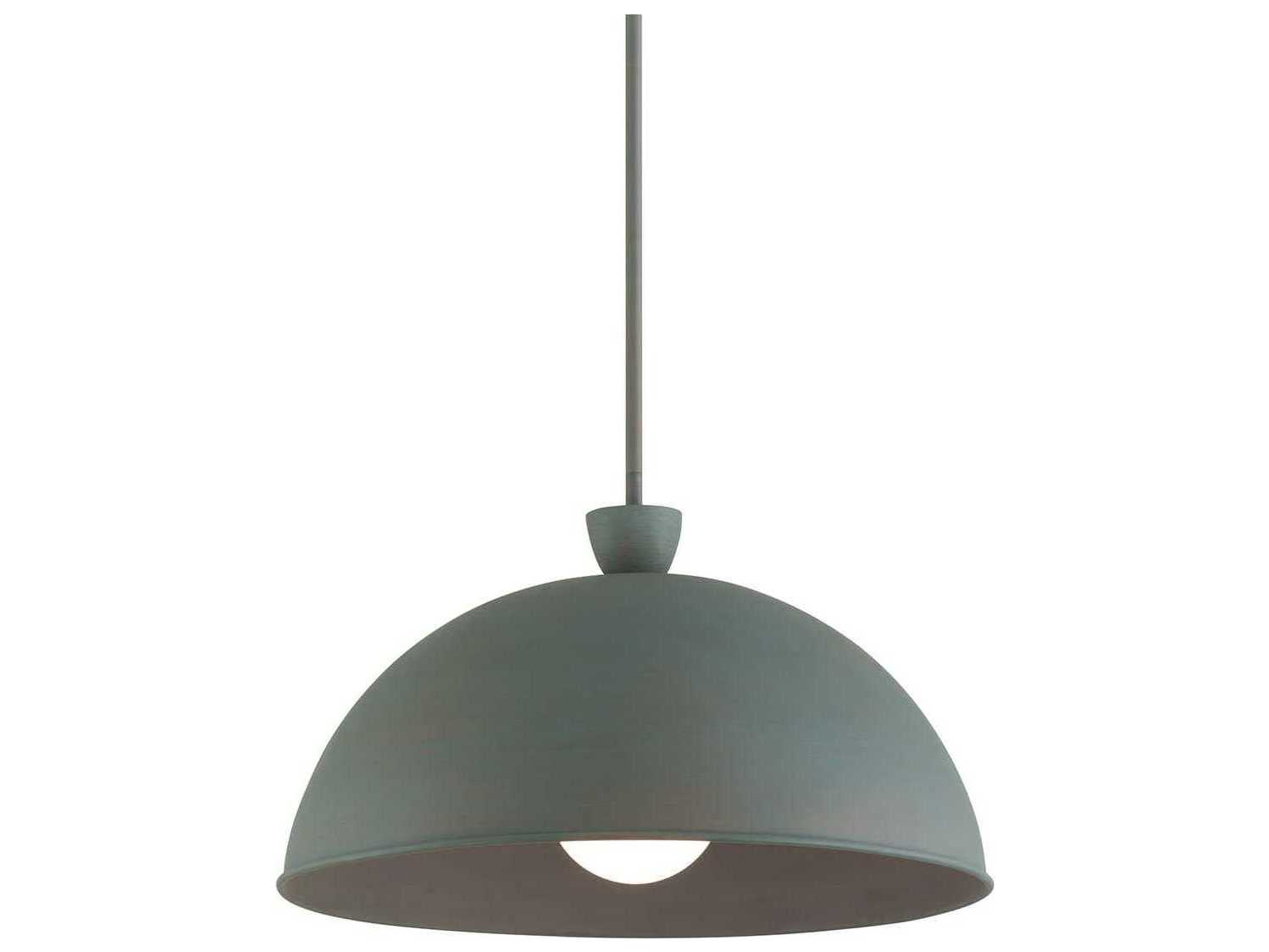 Troy Lighting Tygo 1-Light Verdigris Gray Dome Pendant