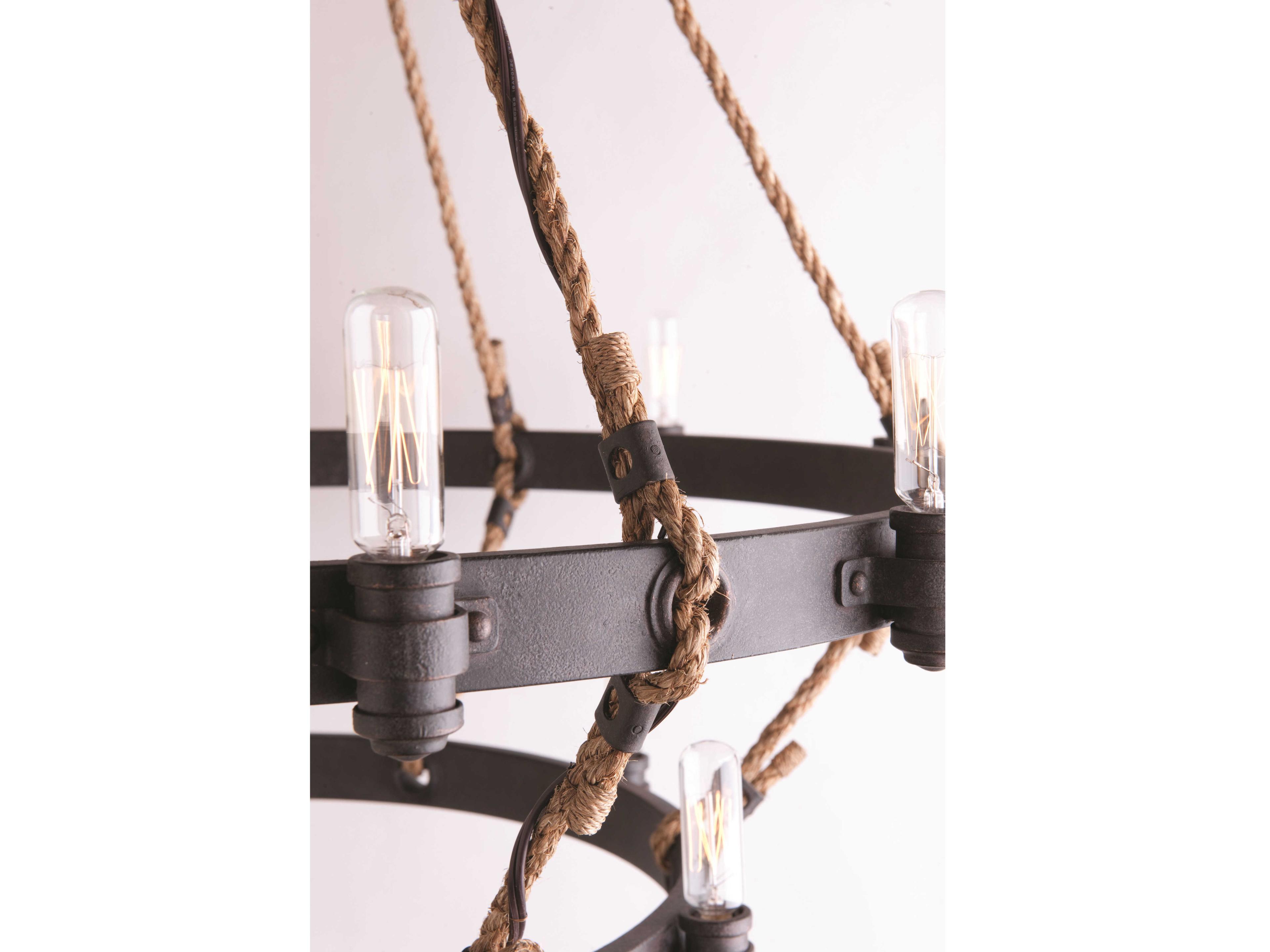 Troy Lighting Pike Place 18-Light Shipyard Bronze Candelabra Tiered Chandelier