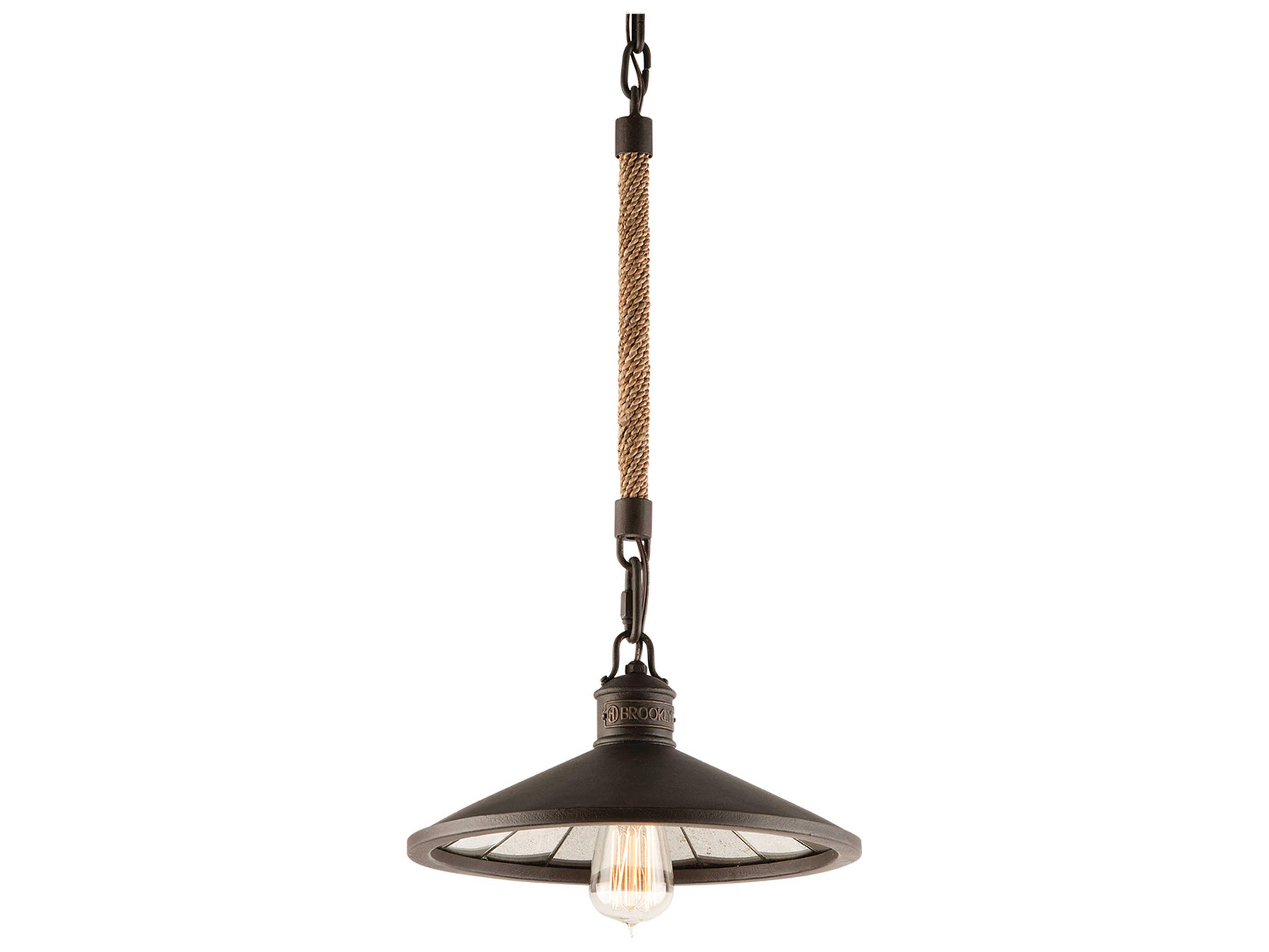 Troy Lighting Brooklyn 1-Light Bronze Mini Pendant
