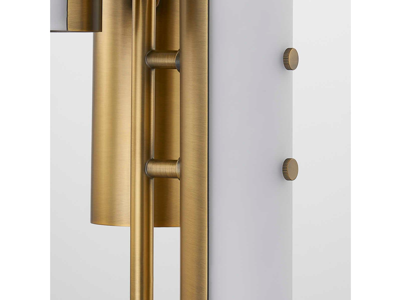 Troy Lighting Titus 3-Light Patina Brass Black Glass LED Cylinder Mini Pendant