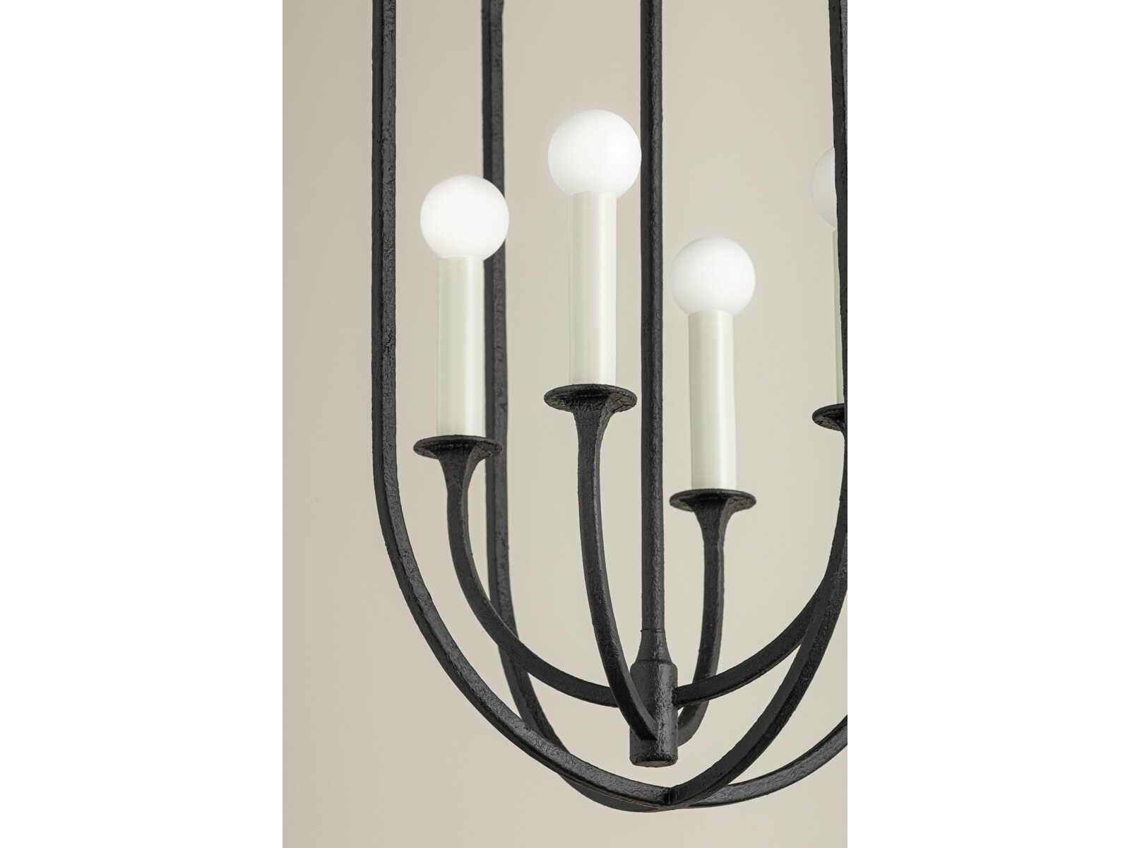 Troy Lighting Kael 4-Light Black Iron Lantern Pendant