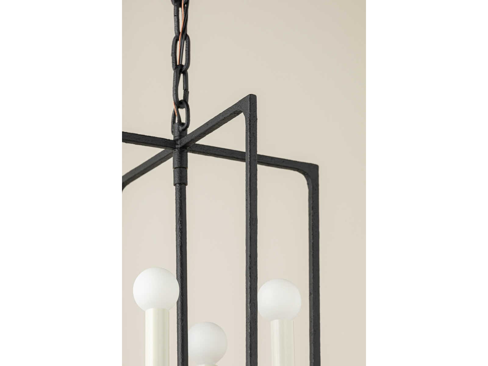 Troy Lighting Kael 4-Light Black Iron Lantern Pendant