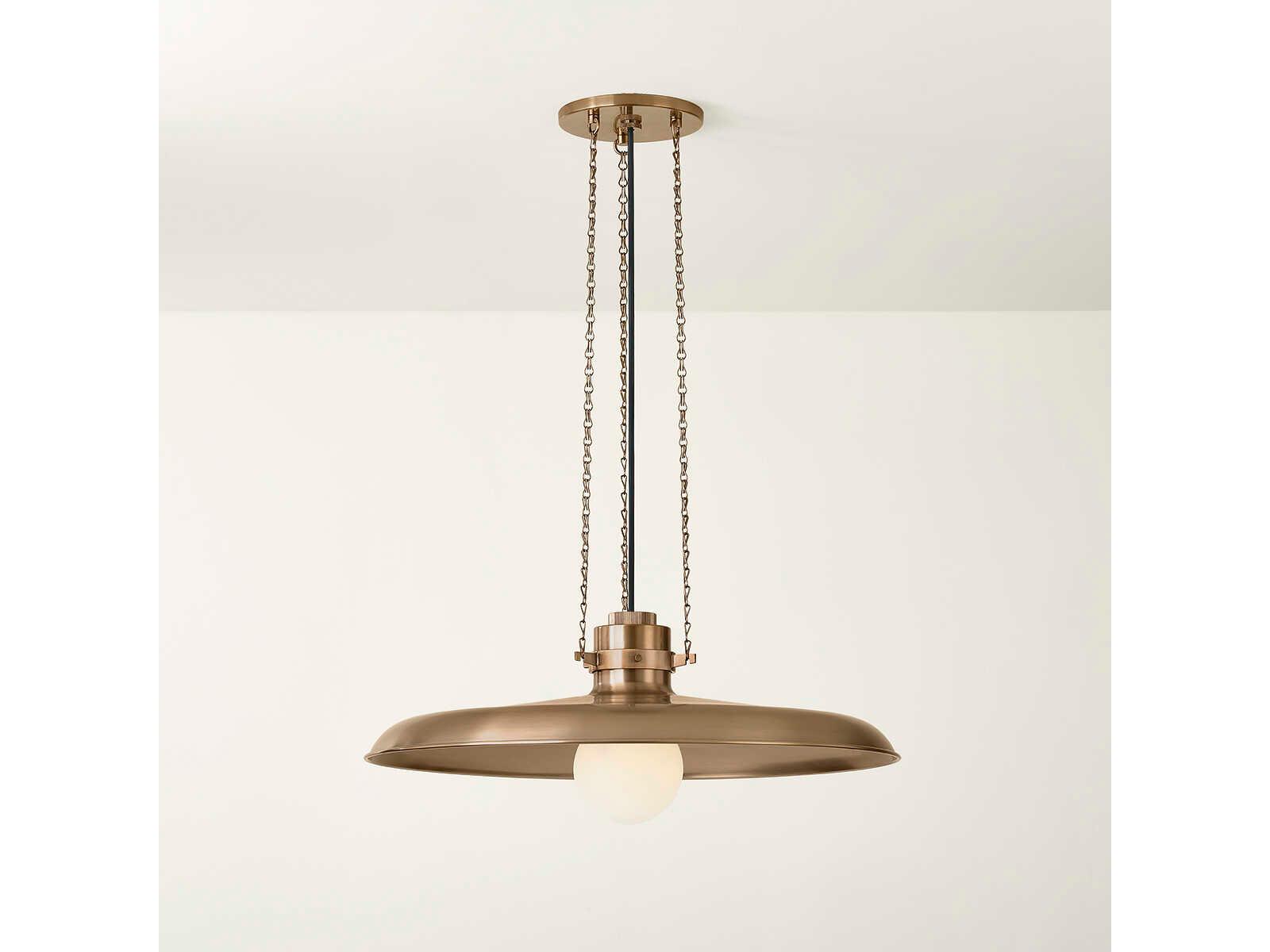 Troy Lighting Rainhill 1-Light Patina Brass Pendant