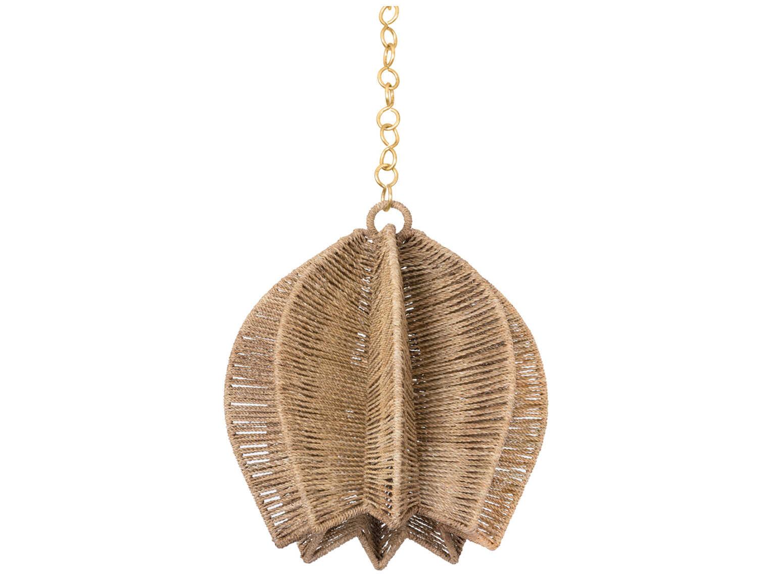 Troy Lighting Valatie 1-Light Vintage Gold Leaf Brown Pendant