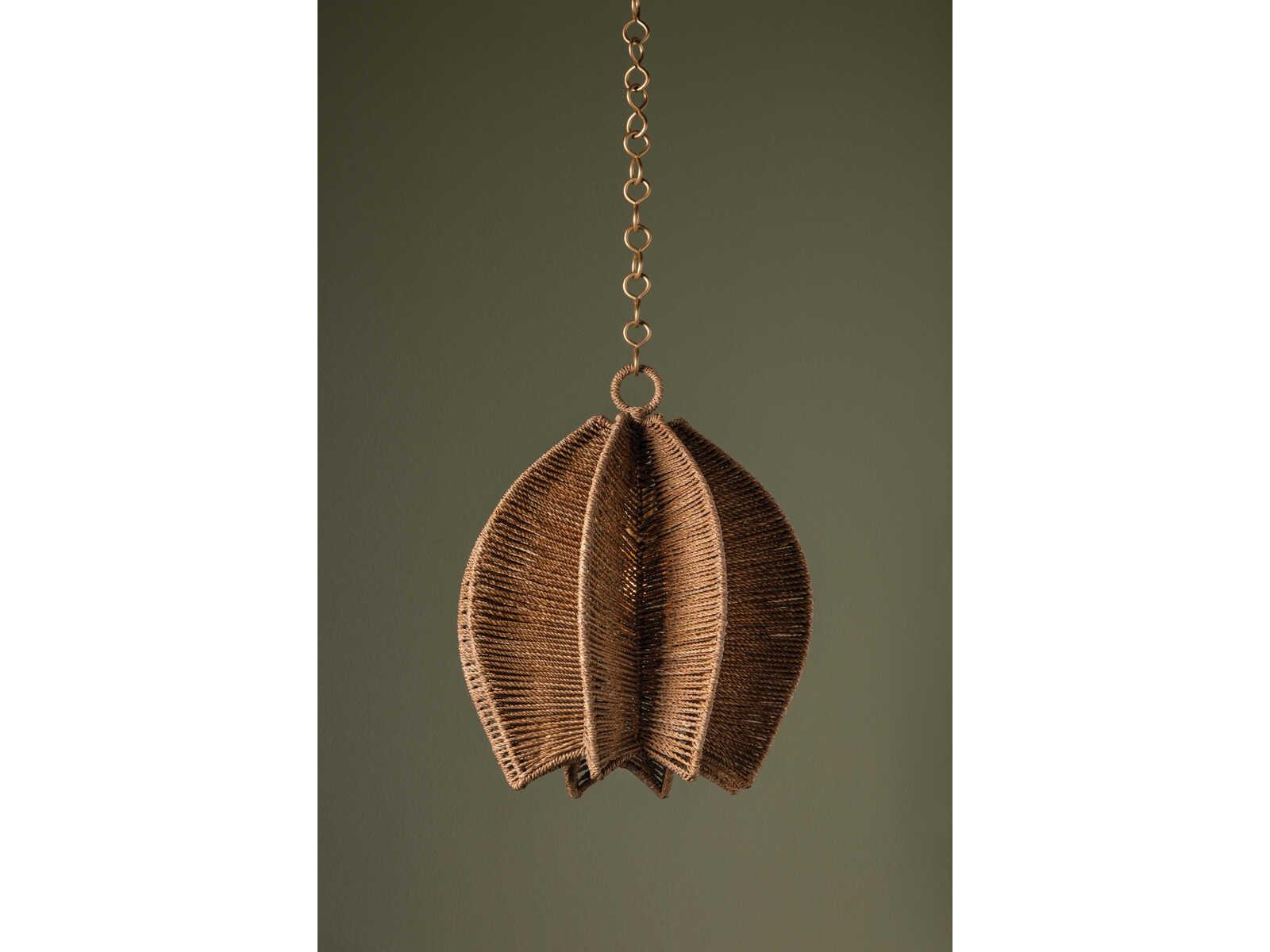 Troy Lighting Valatie 1-Light Vintage Gold Leaf Brown Pendant