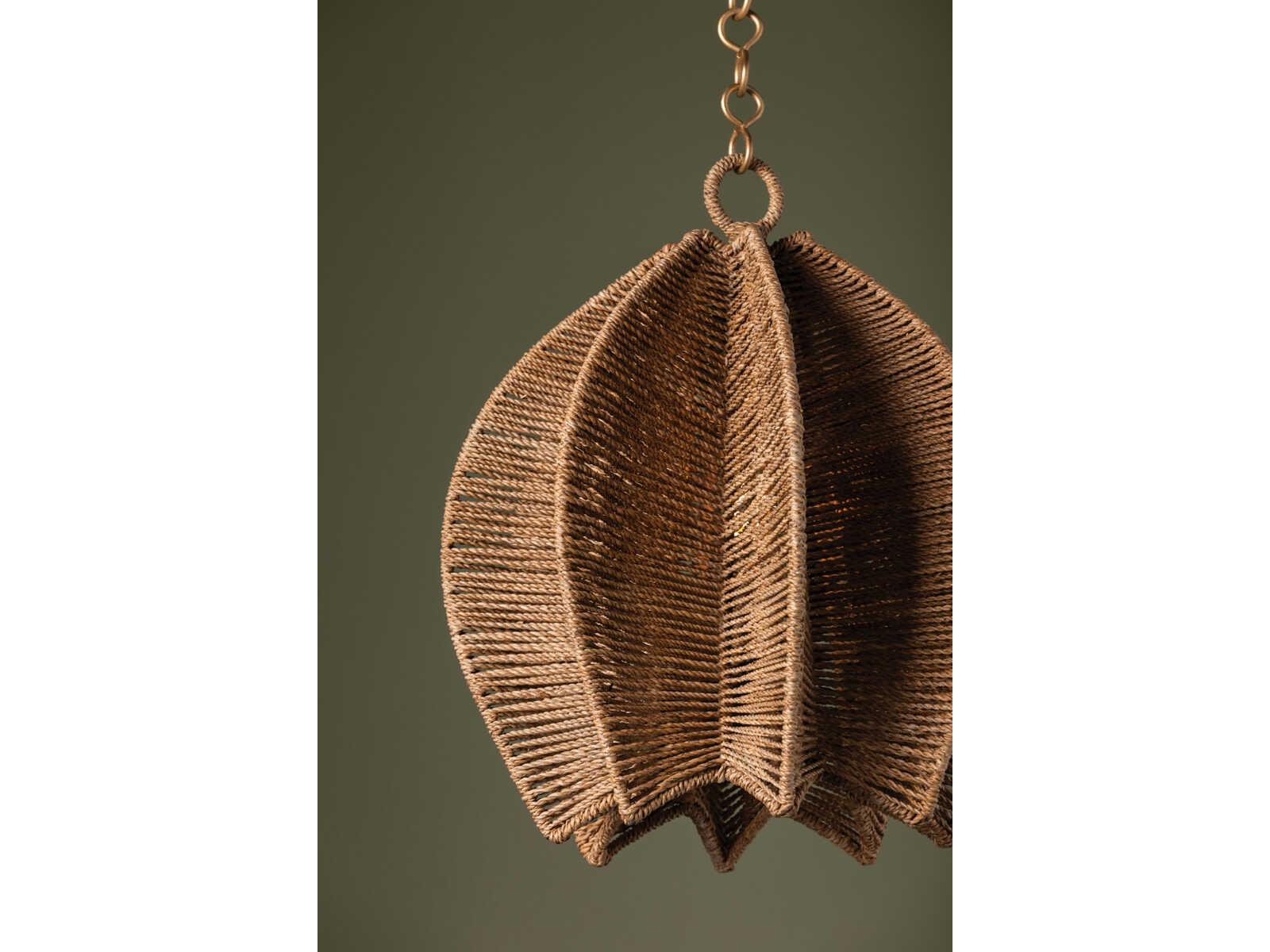 Troy Lighting Valatie 1-Light Vintage Gold Leaf Brown Pendant