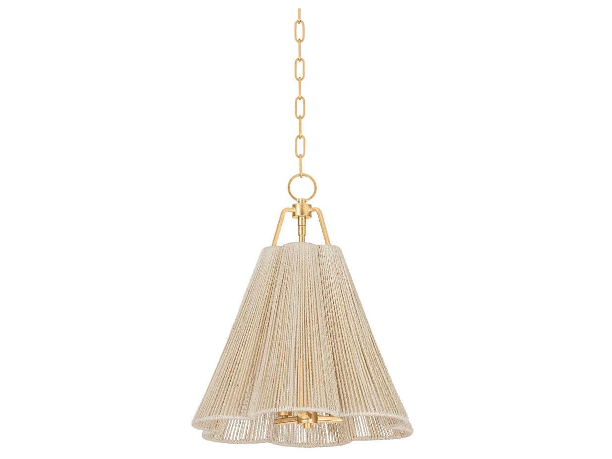 Troy Lighting Sonoma 3-Light Vintage Gold Leaf Bell Pendant