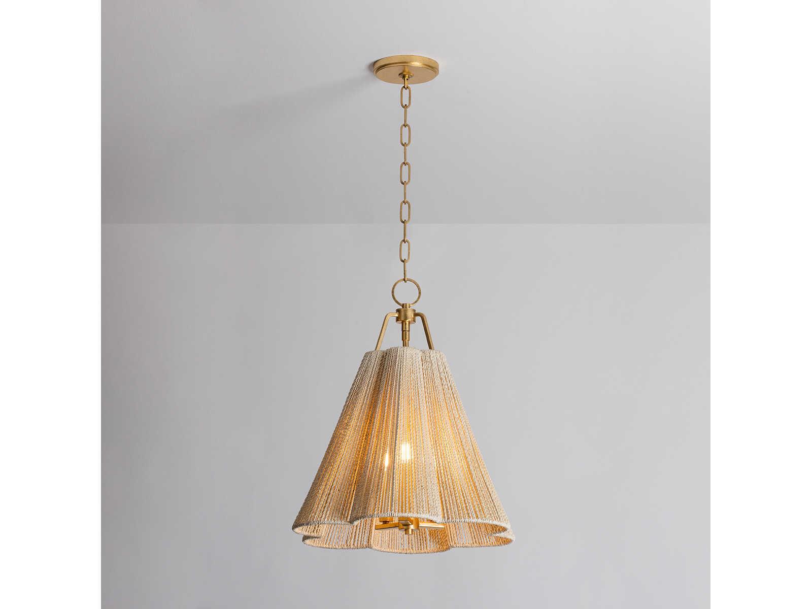 Troy Lighting Sonoma 3-Light Vintage Gold Leaf Bell Pendant