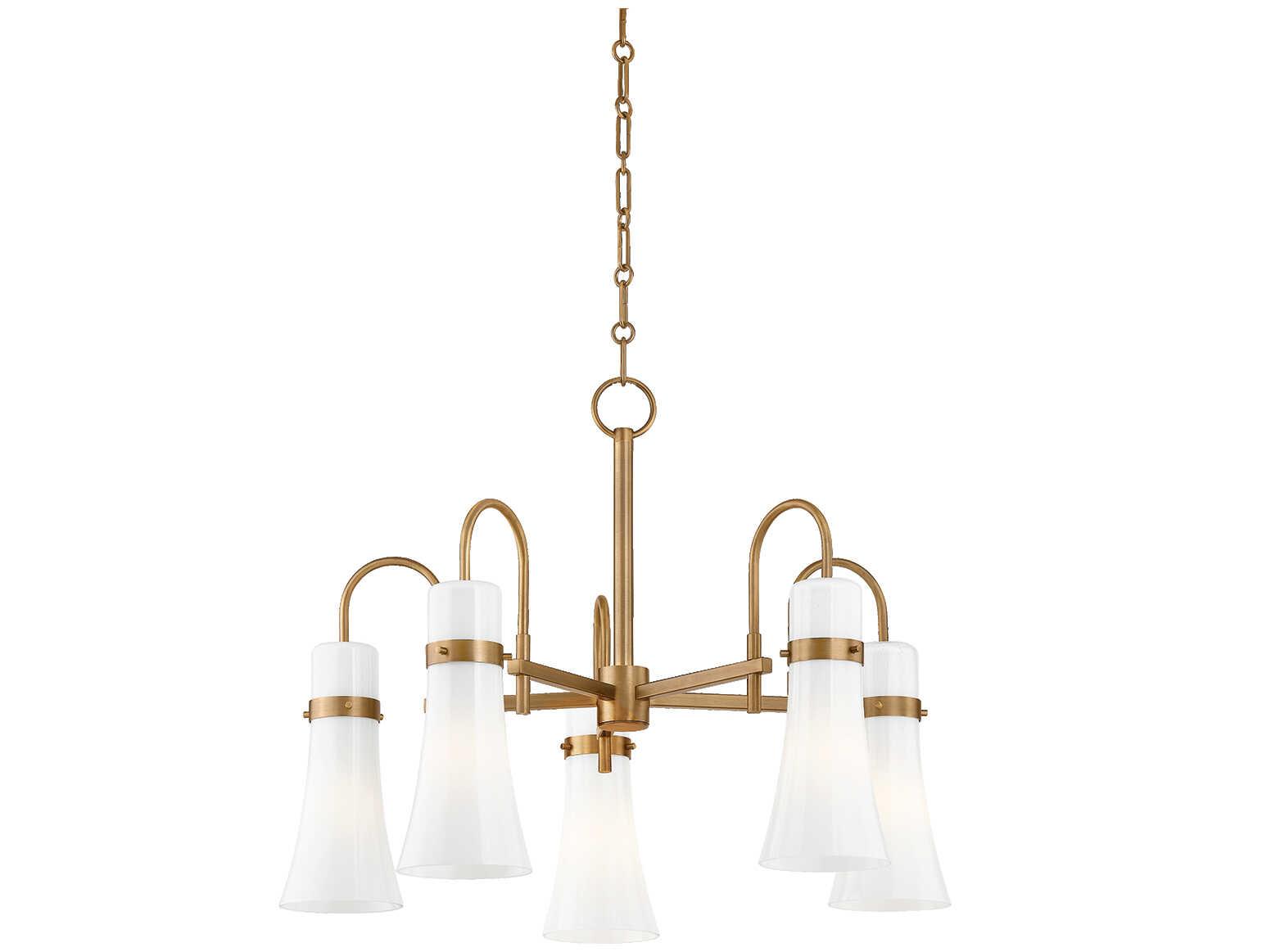 Troy Lighting Maple 5-Light Patina Brass Chandelier