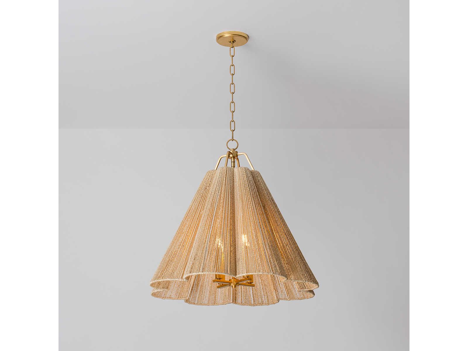 Troy Lighting Sonoma 4-Light Vintage Gold Leaf Bell Pendant