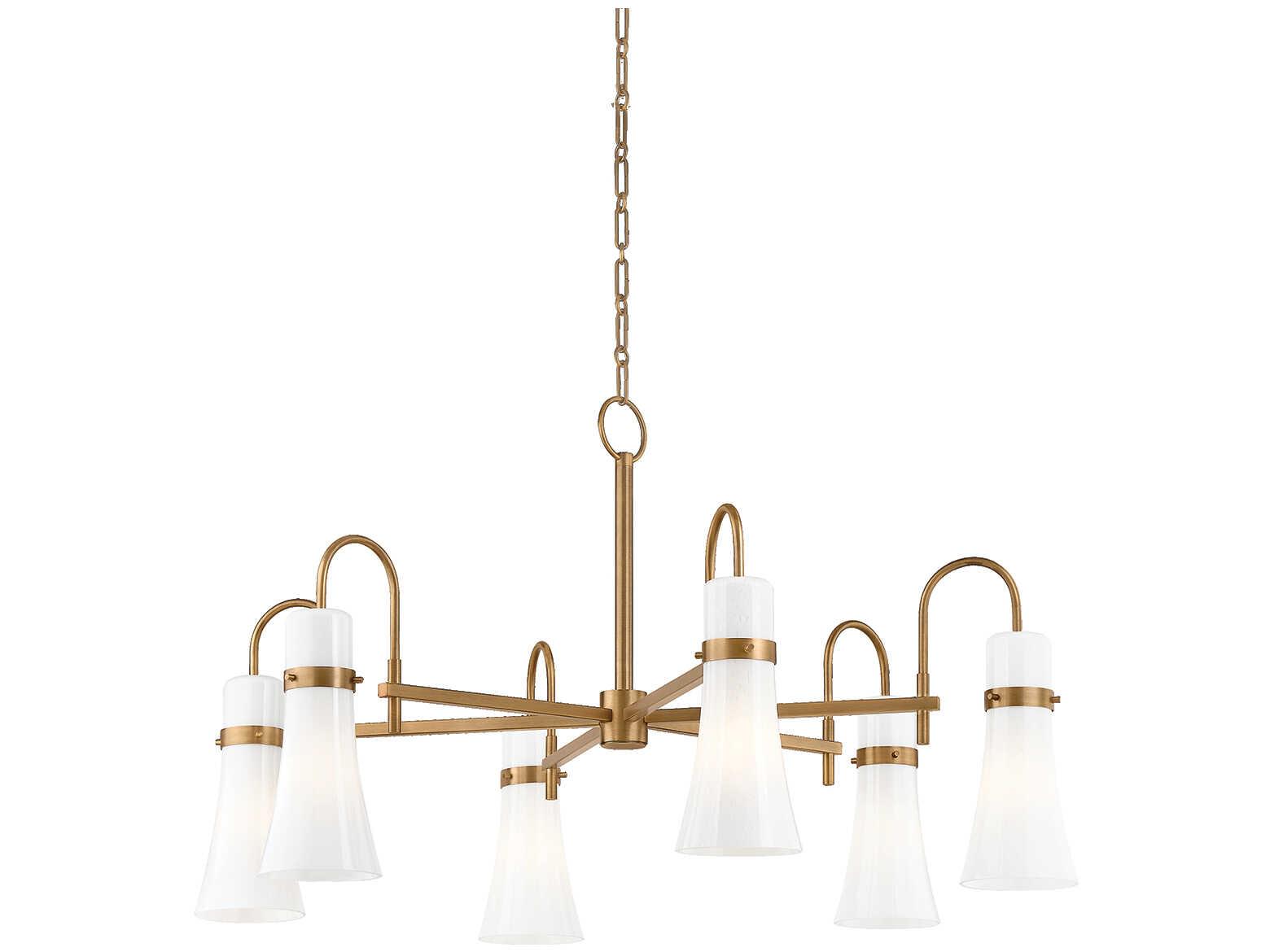 Troy Lighting Maple 6-Light Patina Brass Chandelier