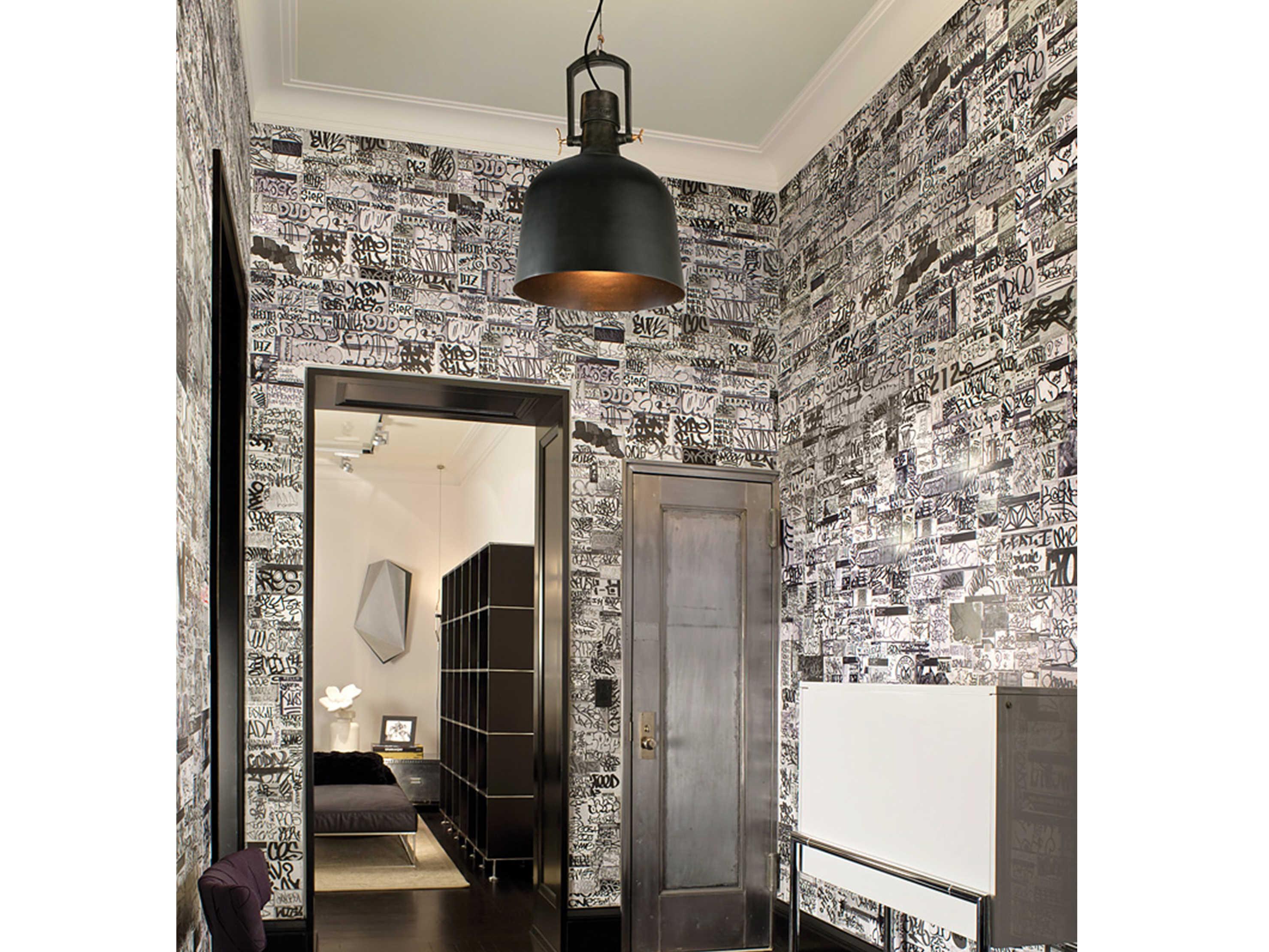 Troy Lighting Hangar 1-Light Old Silver With Aged Brass Accents Bell Pendant