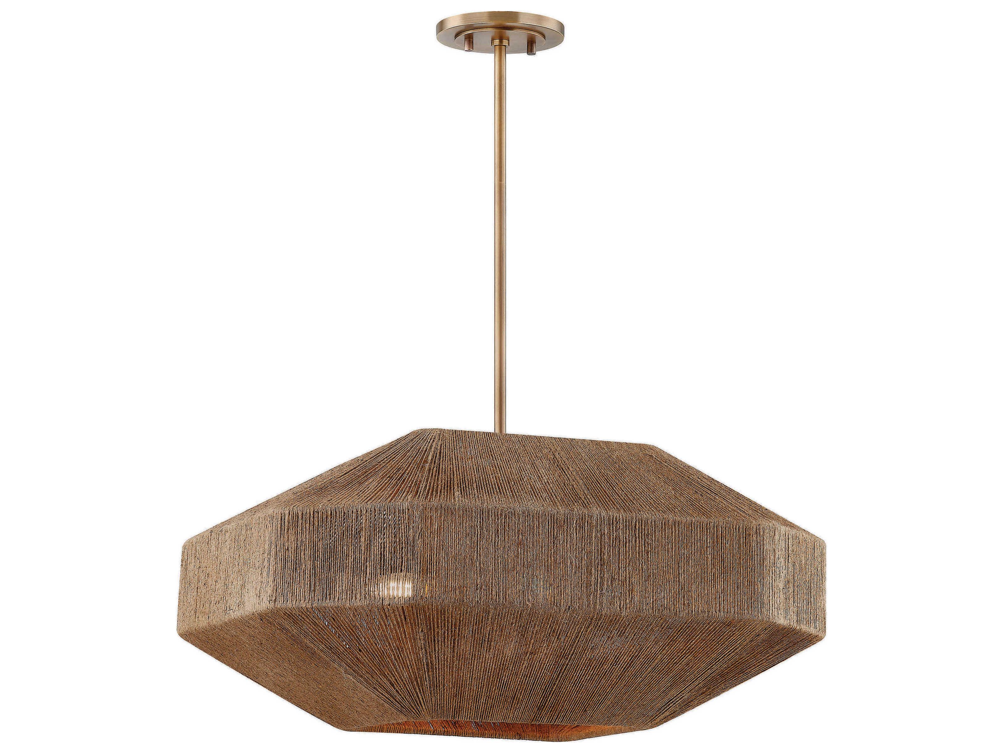 Troy Lighting Laken 4-Light Patina Brass Geometric Chandelier