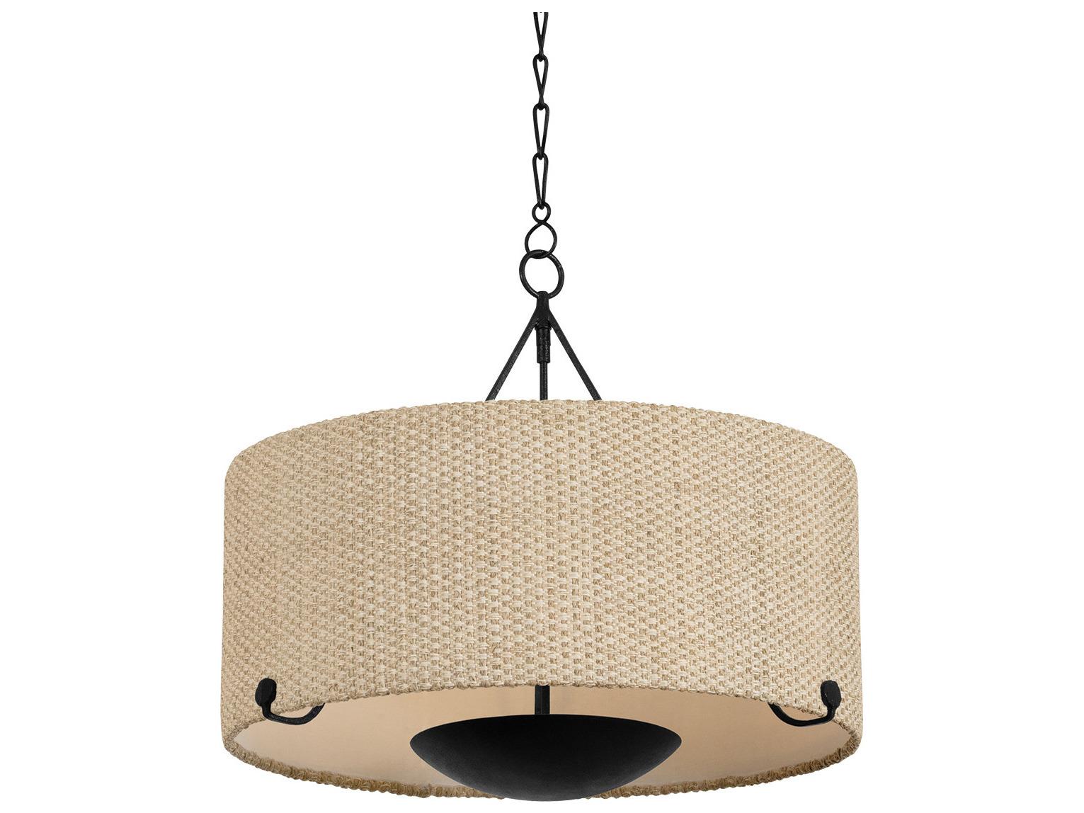 Troy Lighting Elias 4-Light Forged Iron Off White Pendant