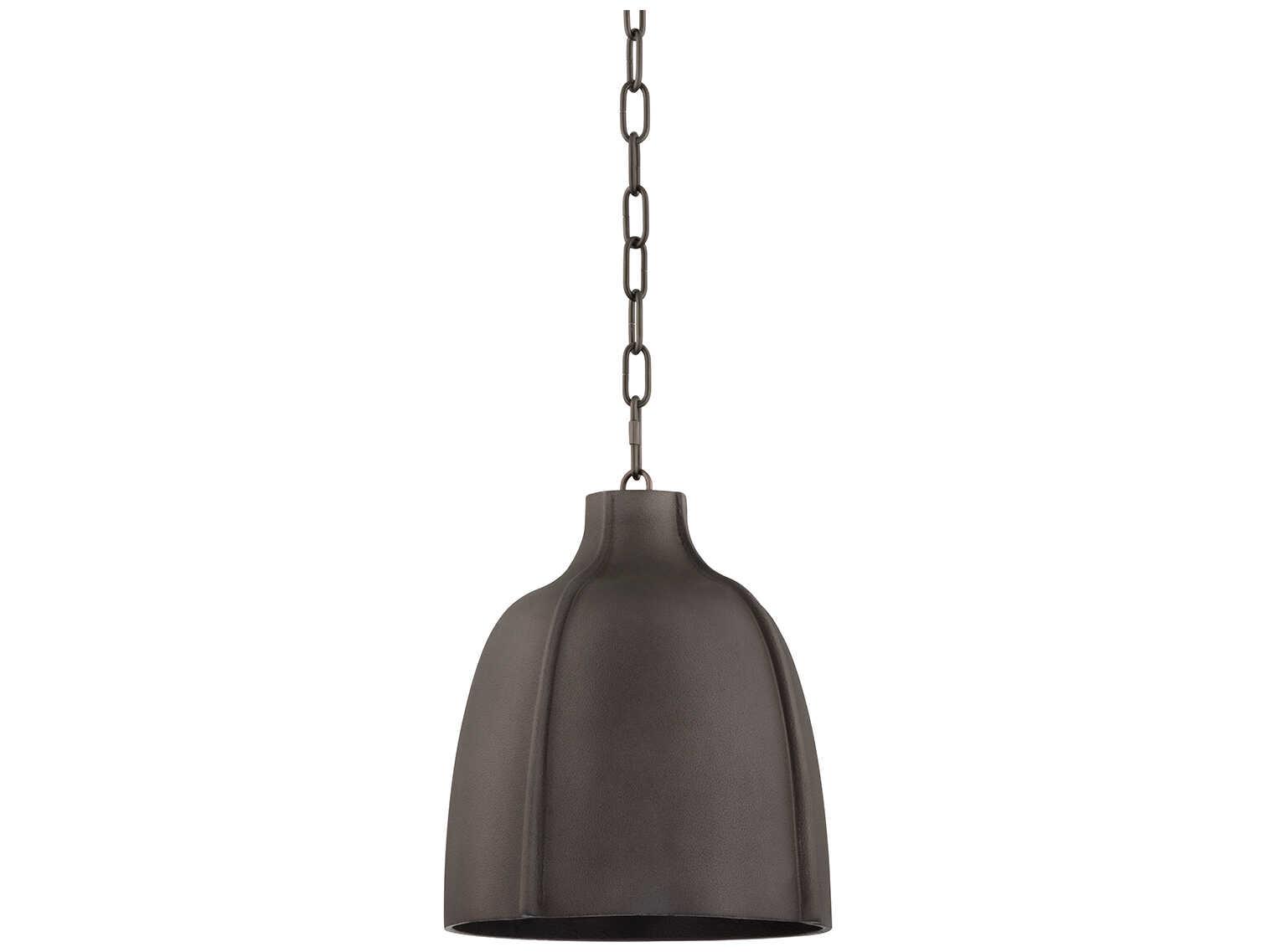 Troy Lighting Flint 1-Light Blackened Graphite Gray Bell Mini Pendant