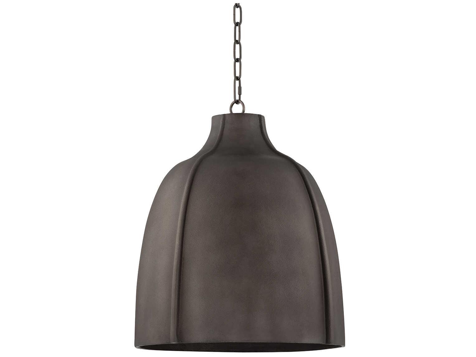 Troy Lighting Flint 1-Light Blackened Graphite Gray Bell Pendant