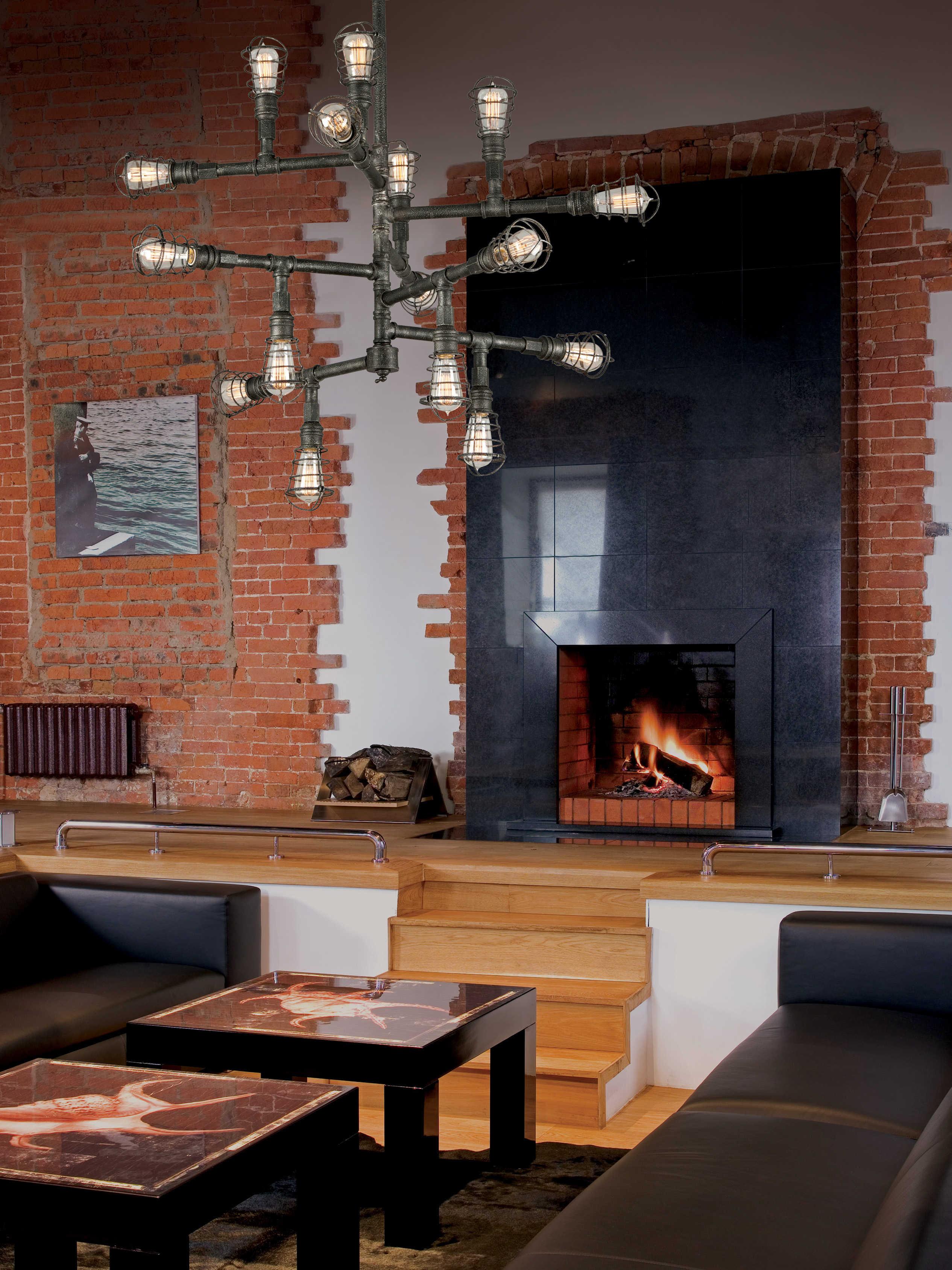 Troy Lighting Conduit 16-Light Aged Pewter Tiered Chandelier