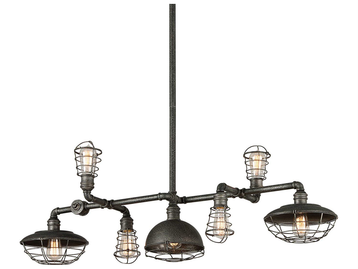 Troy Lighting Conduit 7-Light Aged Pewter Island Pendant