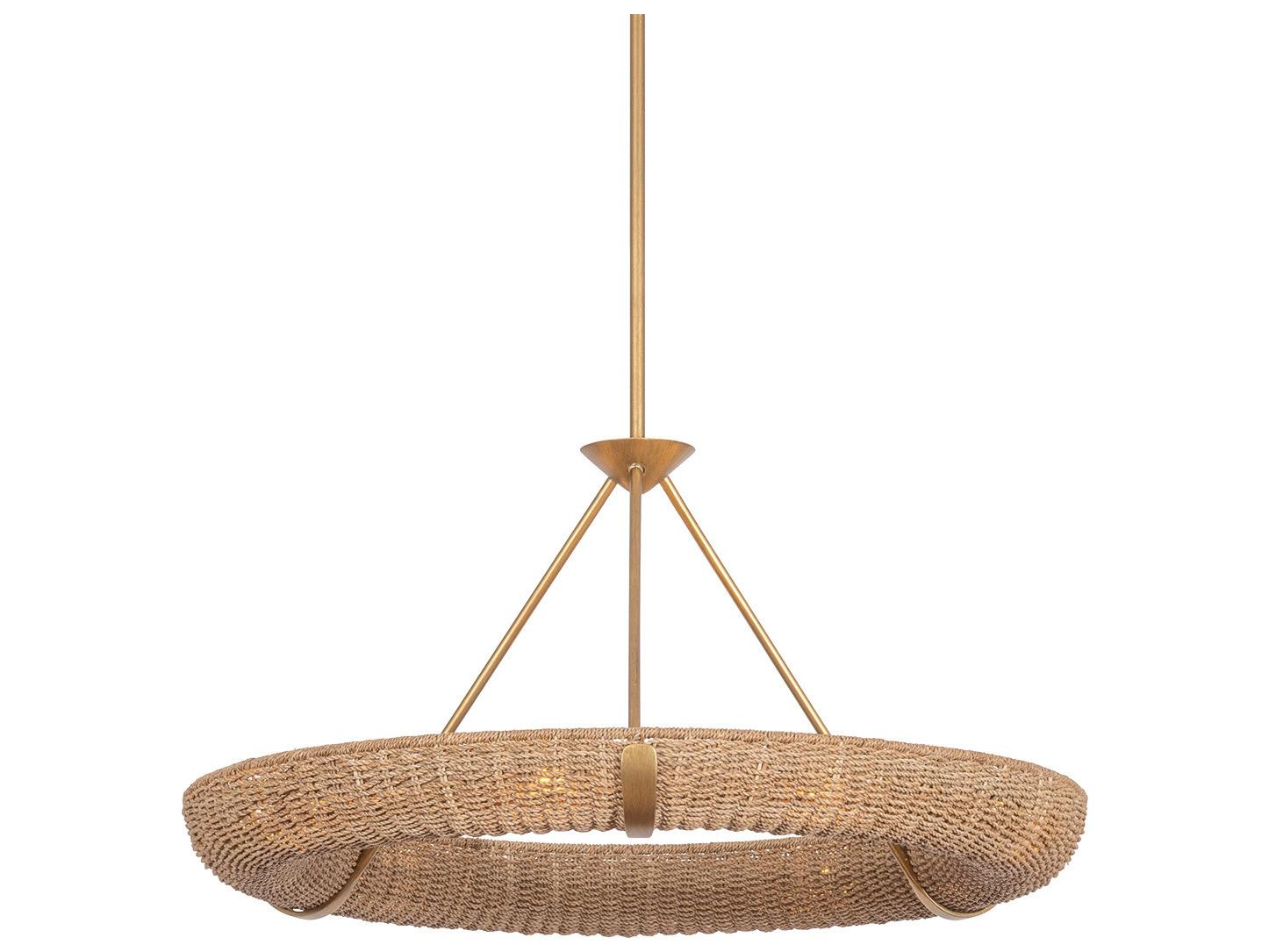 Troy Lighting Floyd 9-Light Patina Gold Leaf Pendant