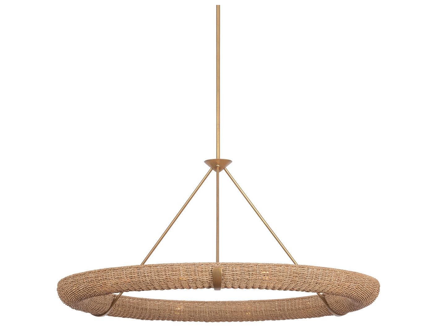 Troy Lighting Floyd 12-Light Patina Gold Leaf Round Pendant