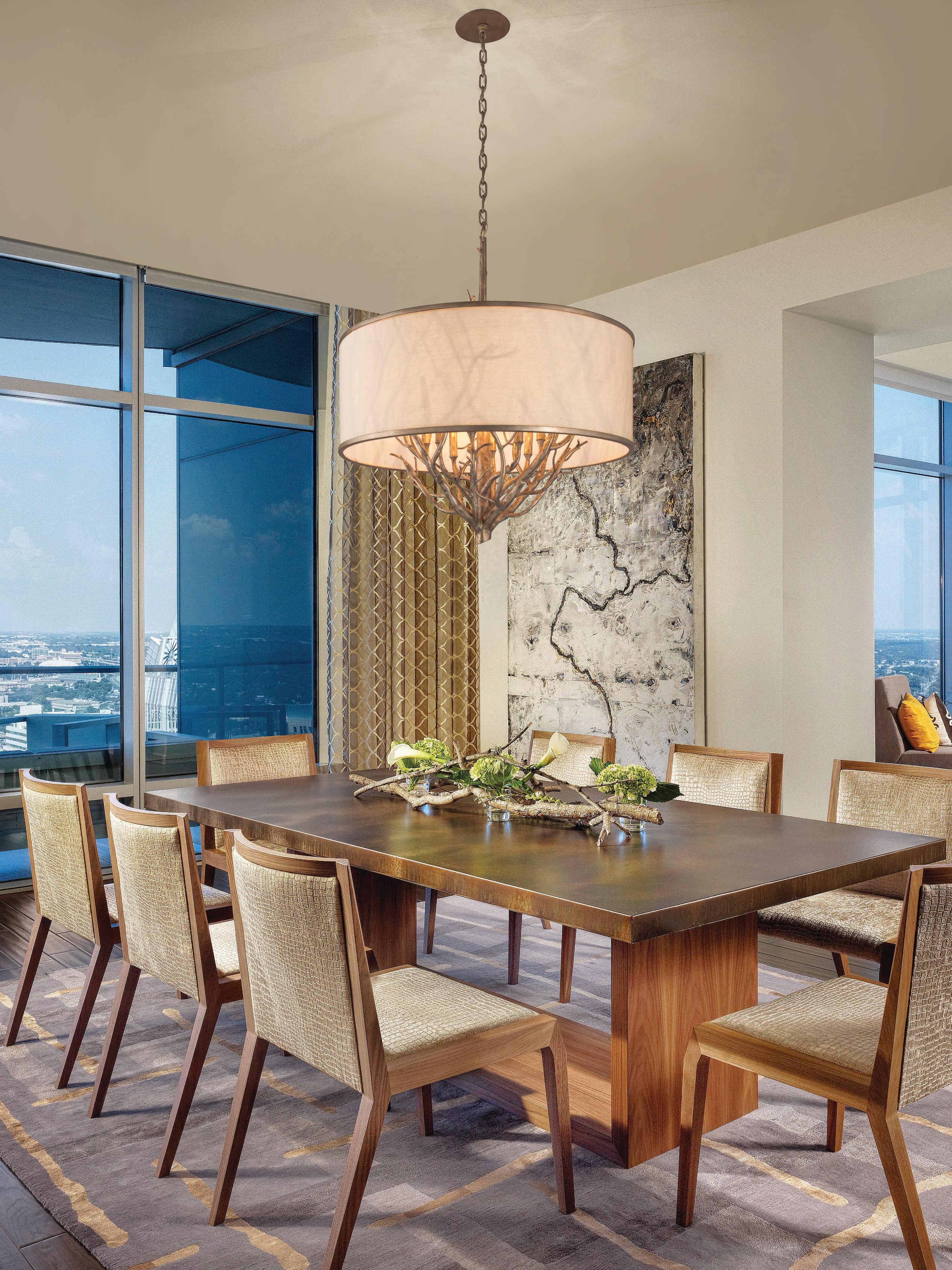 Troy Lighting Whitman 6-Light Vienna Bronze Drum Chandelier