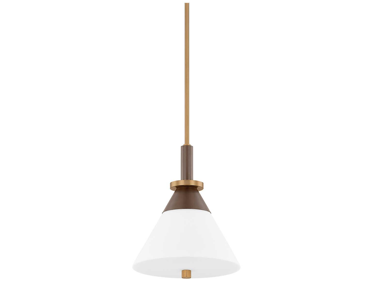 Troy Lighting Staton 1-Light Patina Brass Bronze Mini Pendant