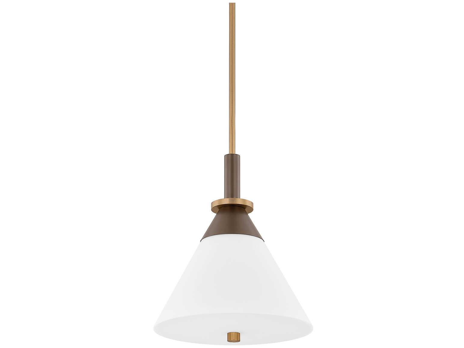Troy Lighting Staton 1-Light Patina Brass Bronze Pendant