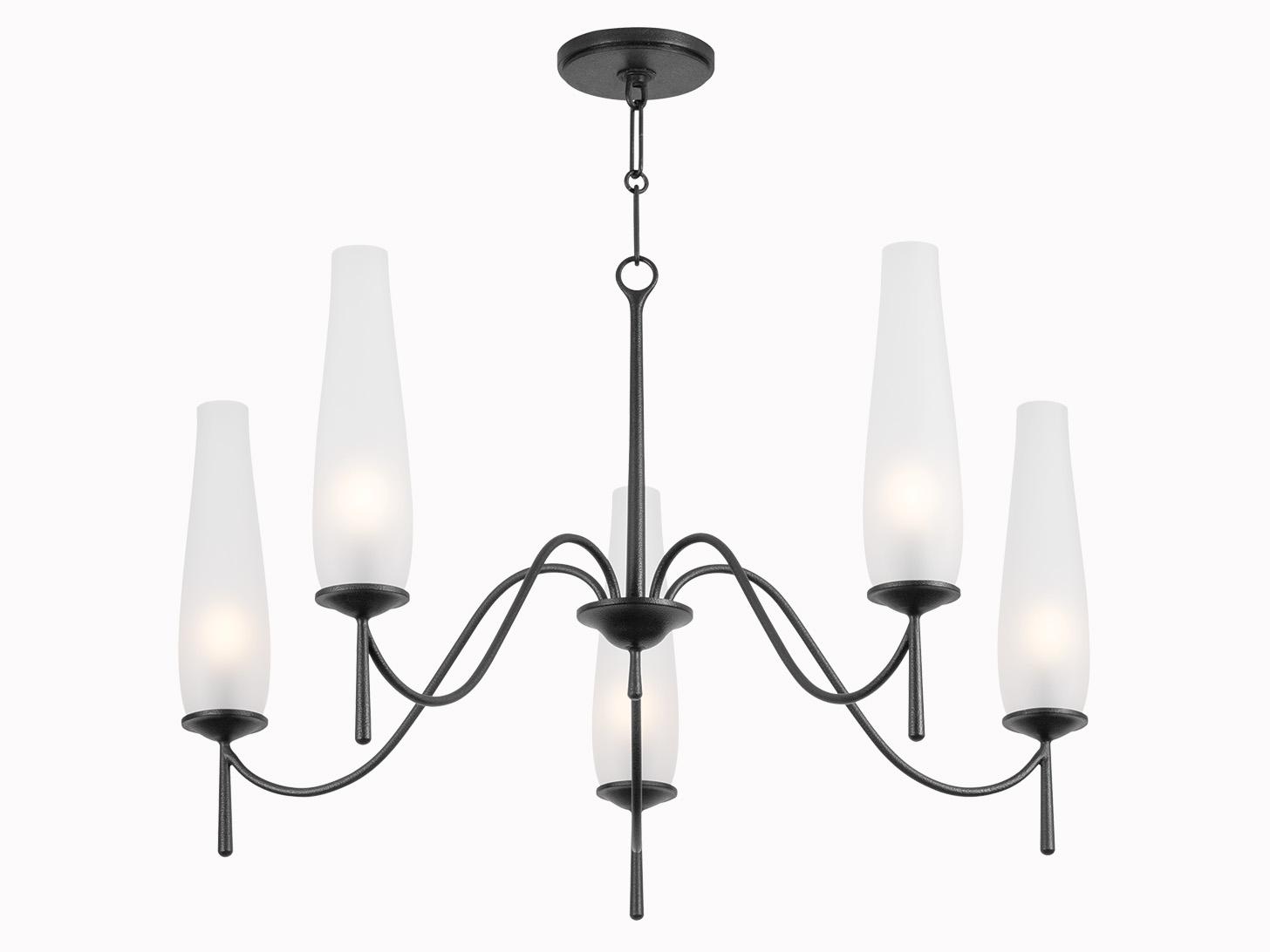 Troy Lighting Legacy 5-Light Forged Iron Black Candelabra Chandelier