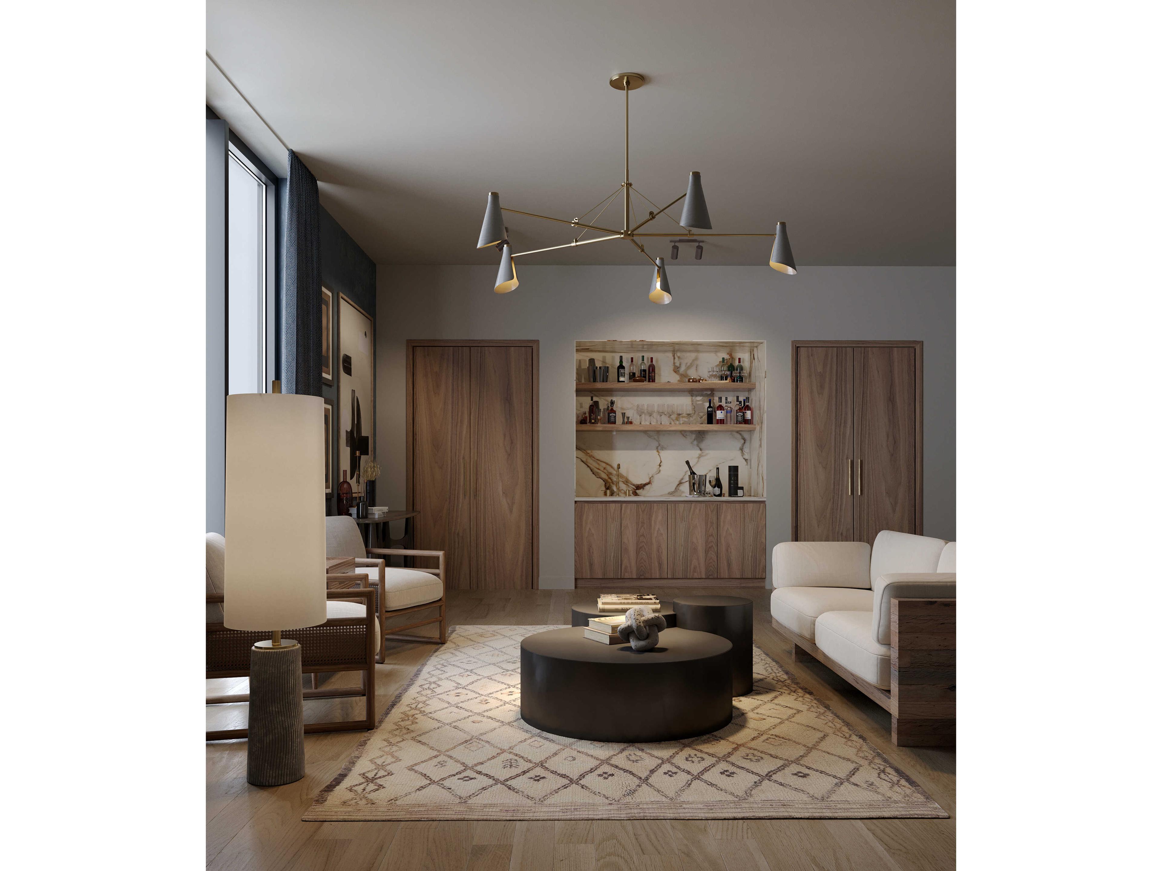 Troy Lighting Andersen 5-Light Patina Brass Bronze Chandelier