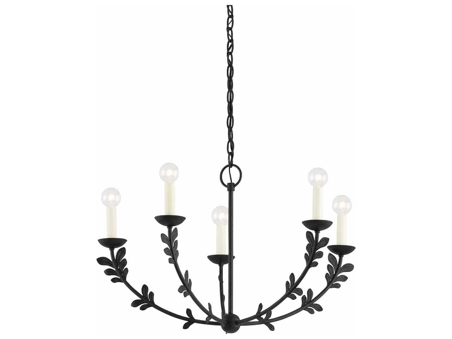 Troy Lighting Florian 5-Light Black Candelabra Chandelier