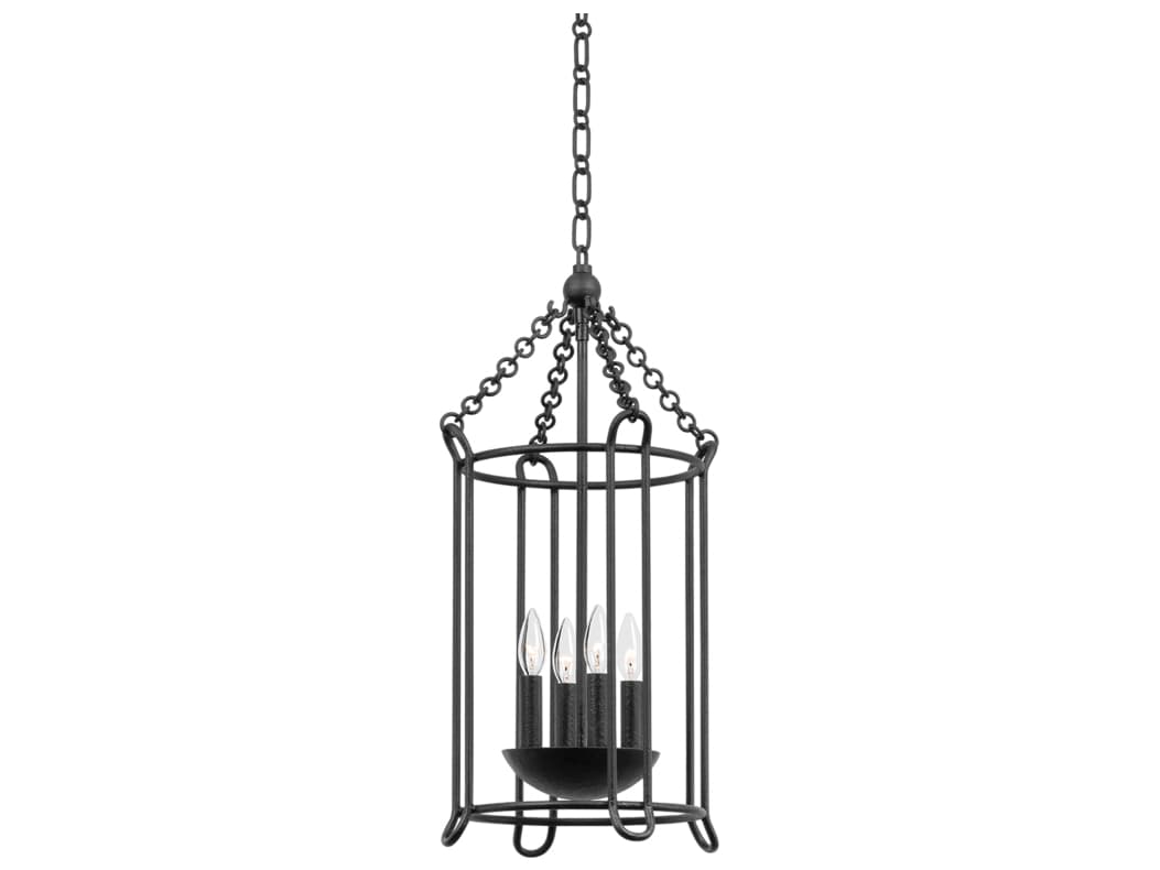 Troy Lighting Lassen 4-Light Black Iron Cylinder Pendant