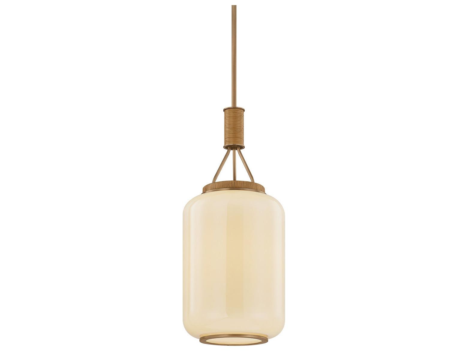 Troy Lighting Judson 1-Light Patina Brass Cylinder Mini Pendant