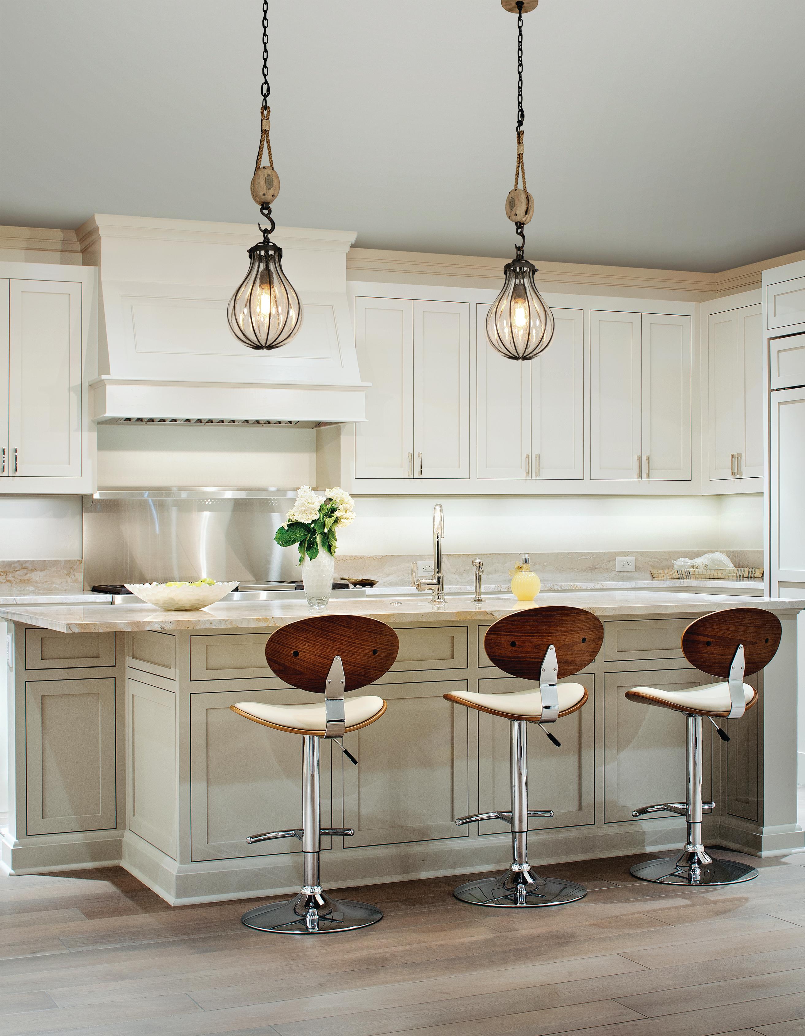 Troy Lighting Murphy 1-Light Vintage Iron With Rustic Wood Black Glass Globe Pendant