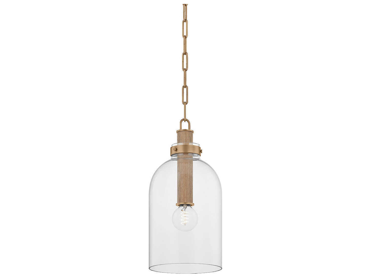 Troy Lighting Kori 1-Light Patina Brass Cylinder Mini Pendant