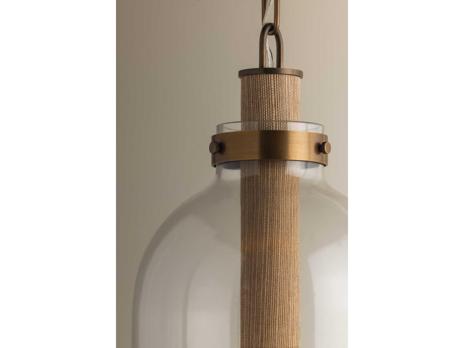 Troy Lighting Kori 1-Light Patina Brass Cylinder Mini Pendant