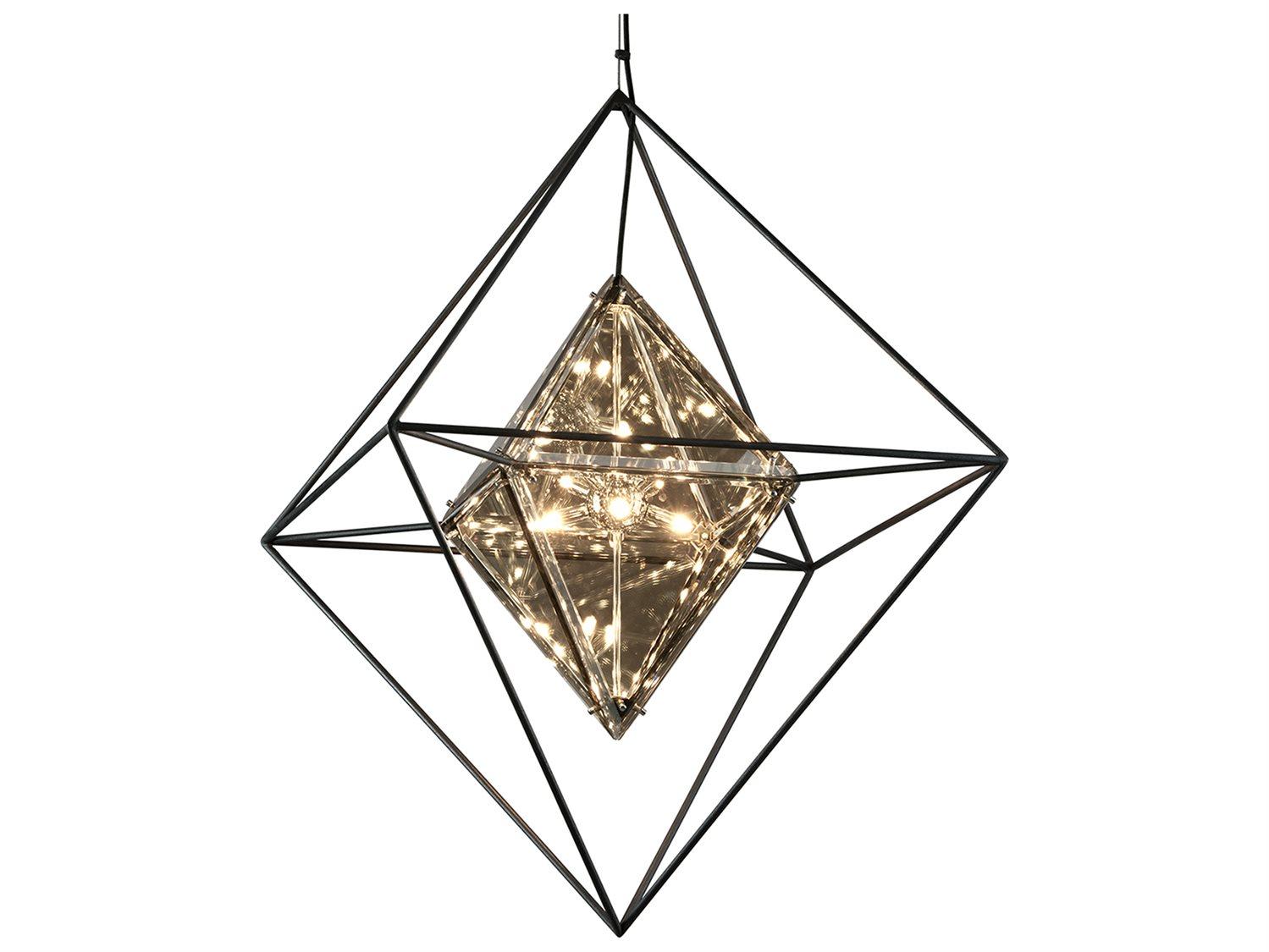 Troy Lighting Epic 8-Light Forged Iron Black Glass Pendant