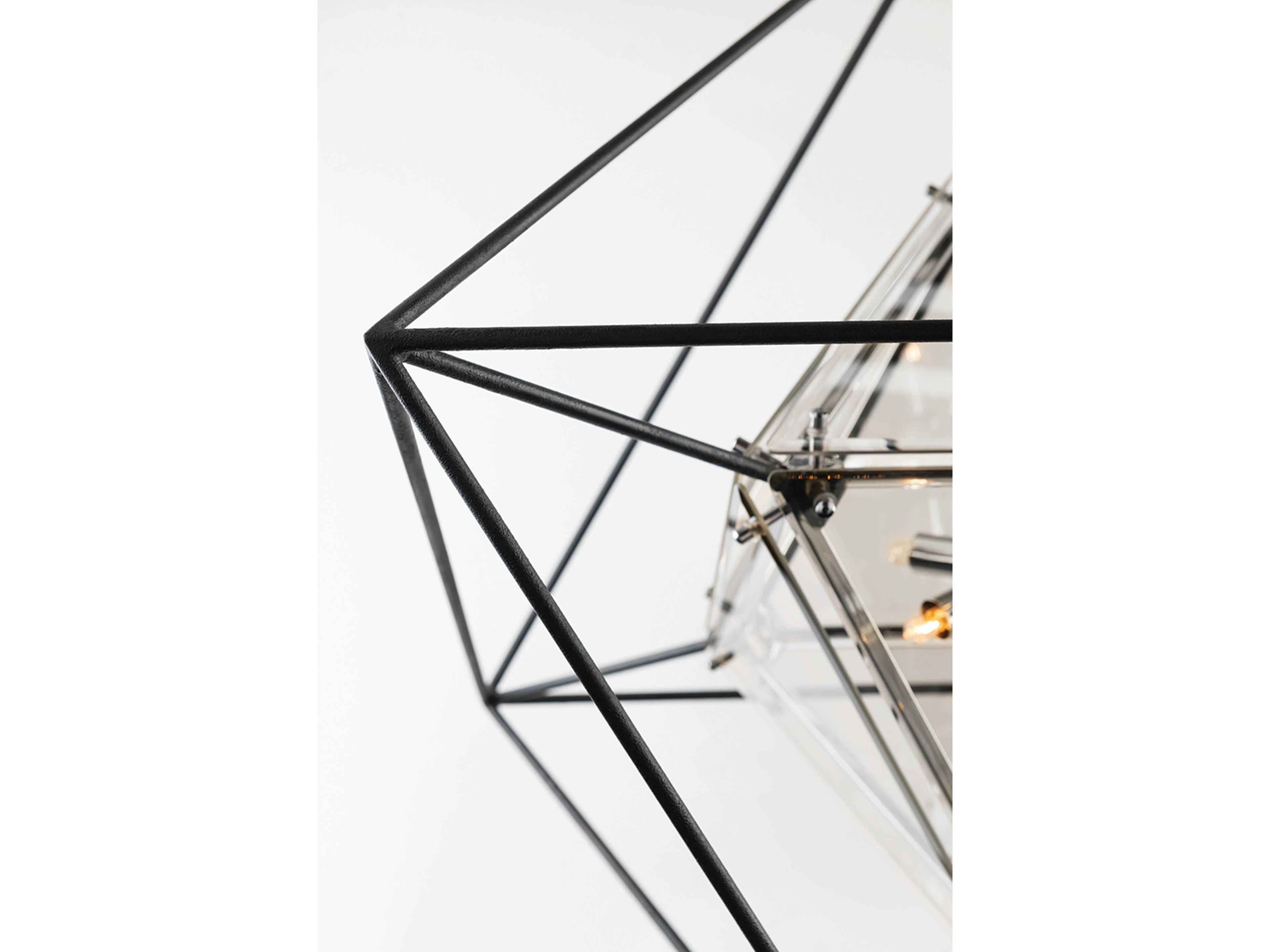 Troy Lighting Epic 8-Light Forged Iron Black Glass Pendant