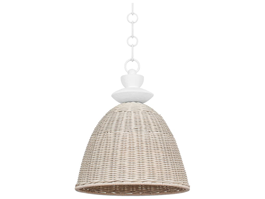 Troy Lighting Kahn 1-Light Gesso White Dome Pendant