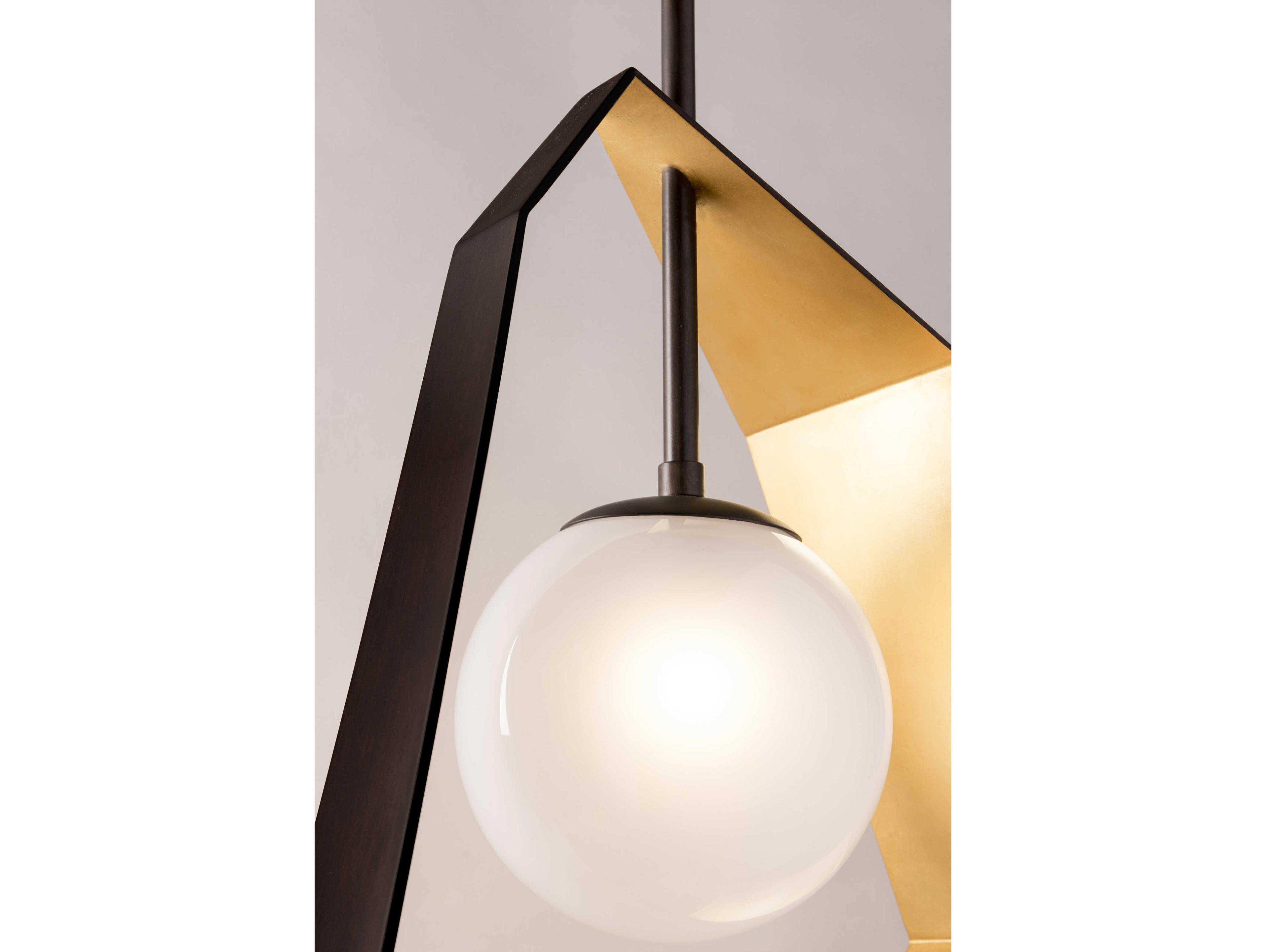 Troy Lighting Origami 1-Light Bronze With Gold Leaf Glass LED Globe Pendant