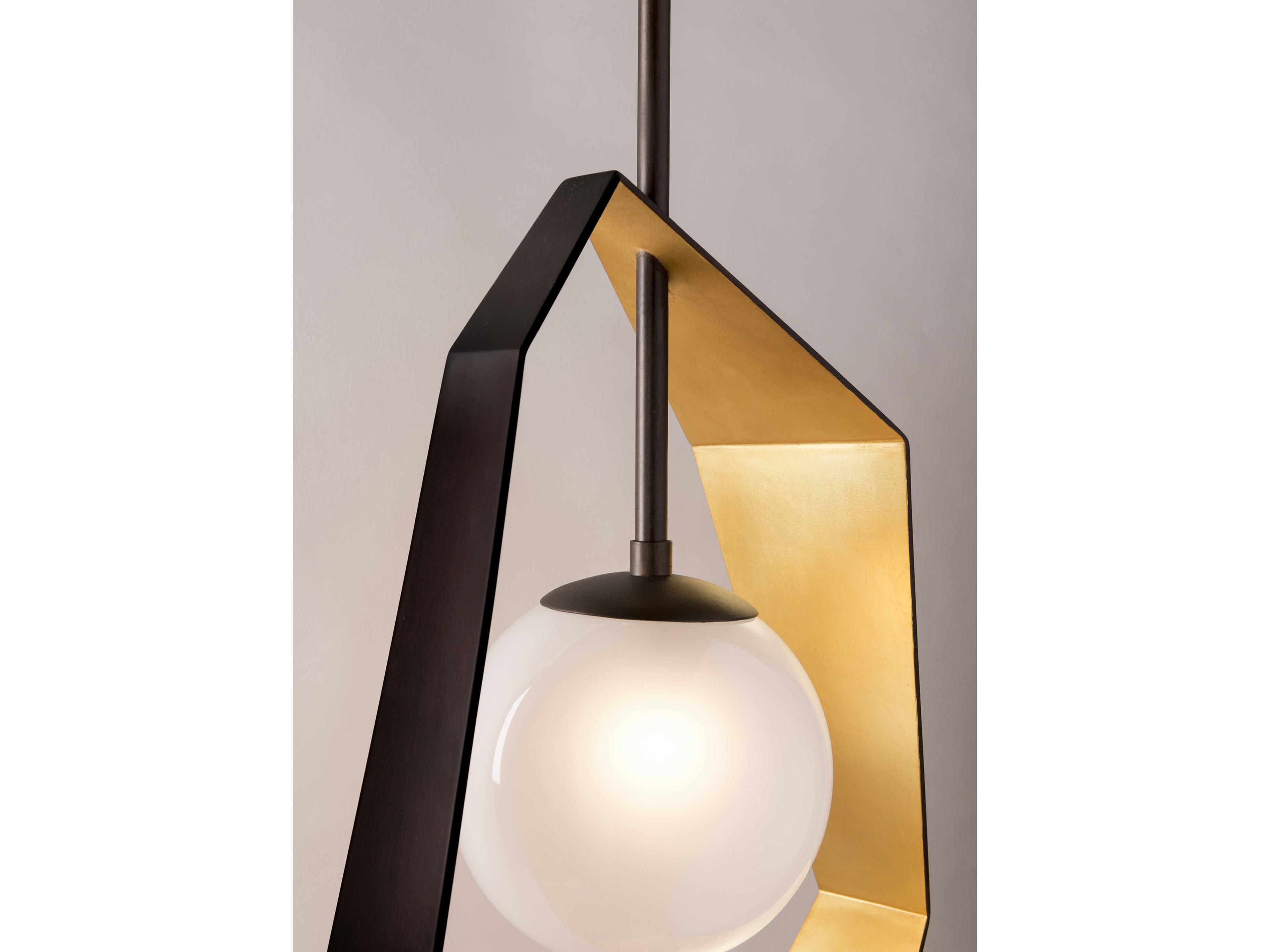 Troy Lighting Origami 1-Light Bronze With Gold Leaf Glass LED Globe Pendant